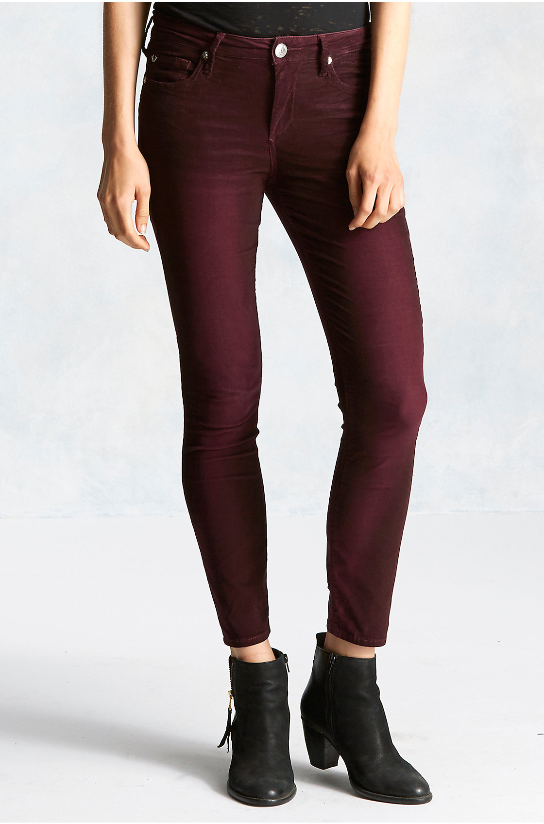True religion Halle Super Skinny Corduroy Cropped Womens Pant in Purple ...