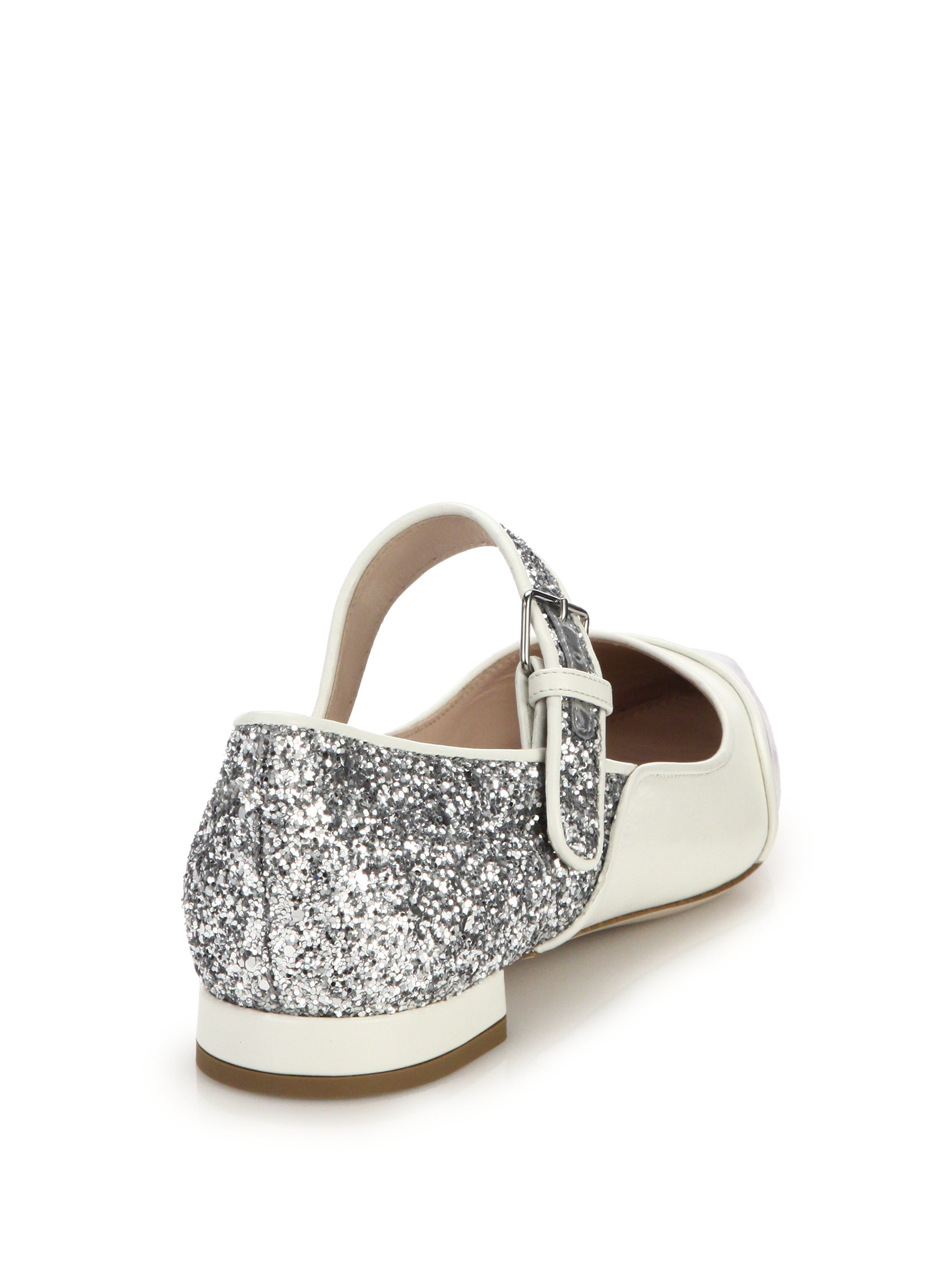 miu miu glitter flats