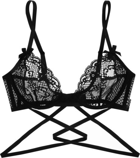 Agent Provocateur Sandra Lace And Tulle Bra in Black | Lyst