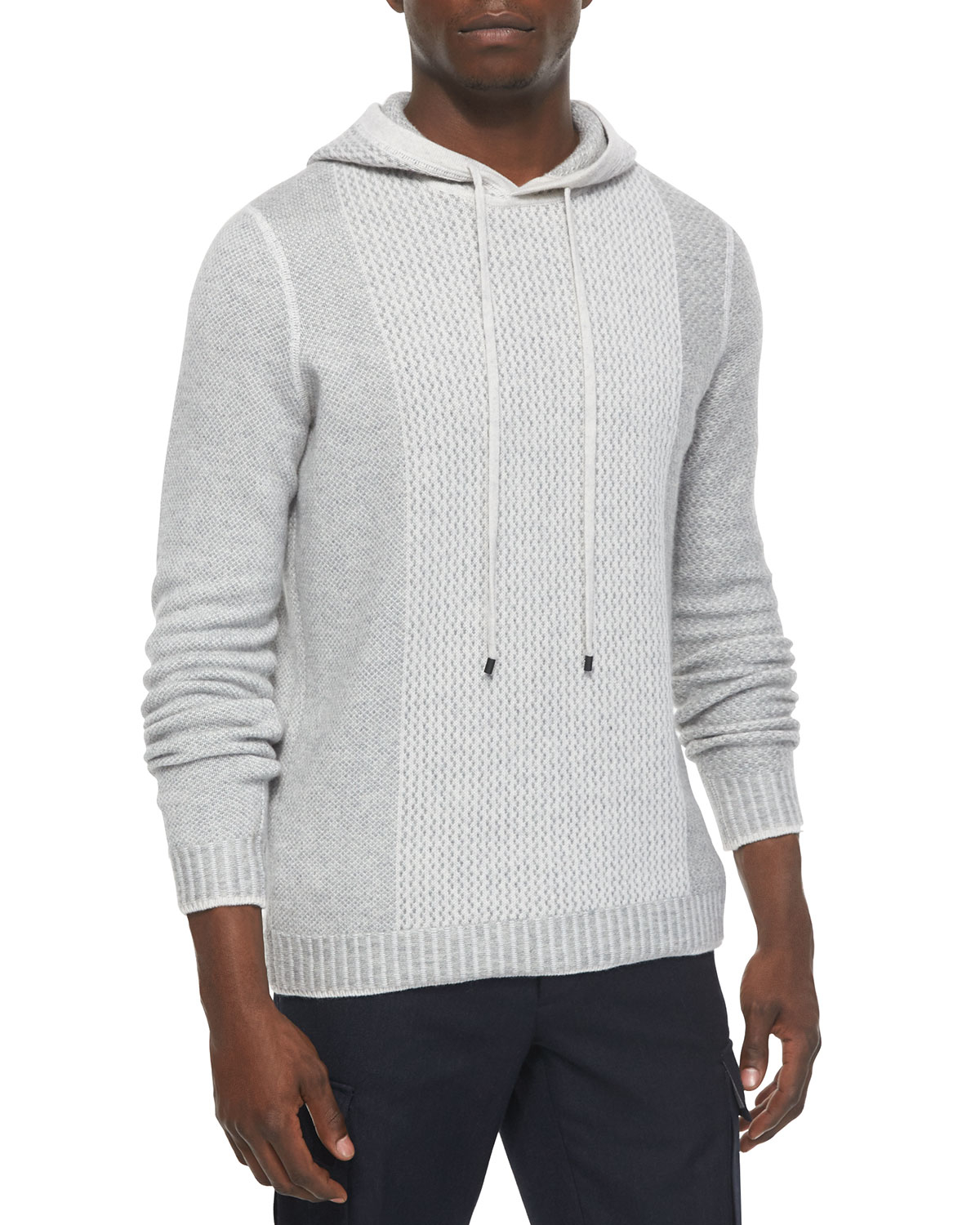 Lyst - Vince Textured Wool-blend Hoodie Sweater in White for Men