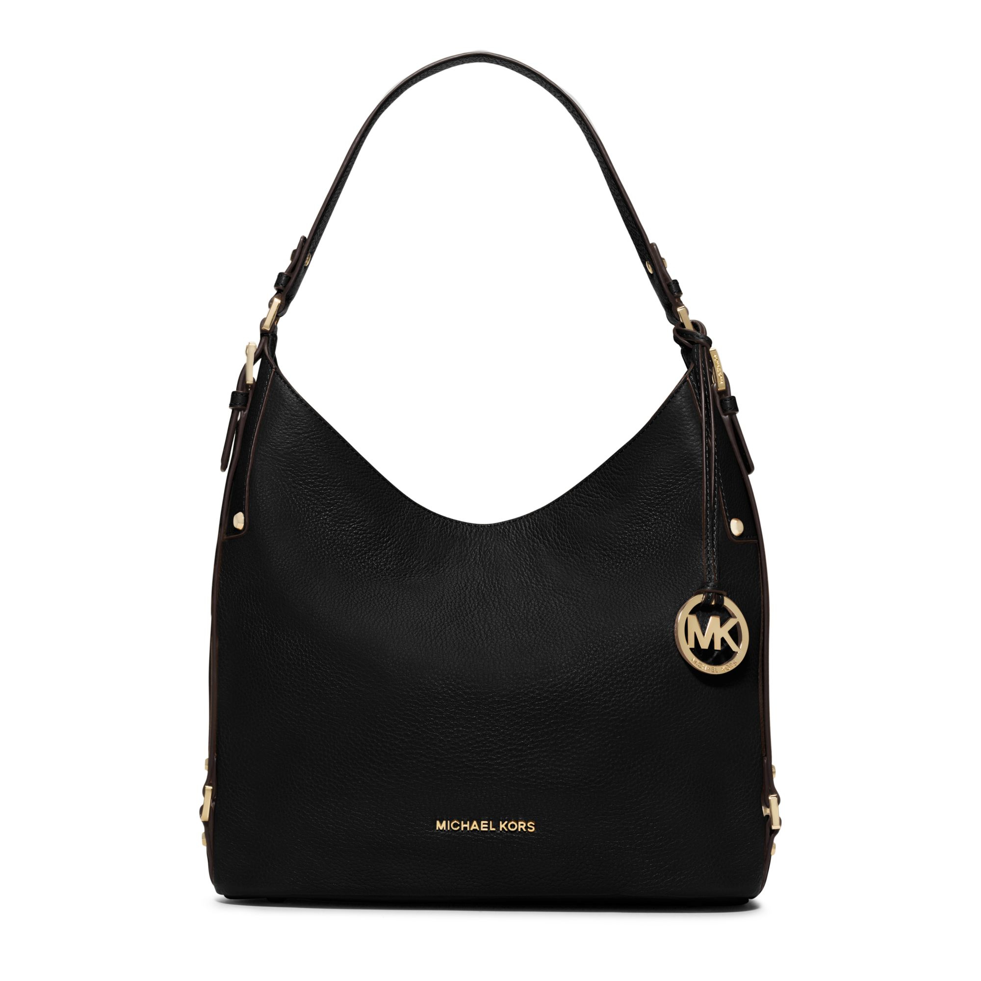 Lyst - Michael Kors Bedford Large Leather Shoulder Bag in Black