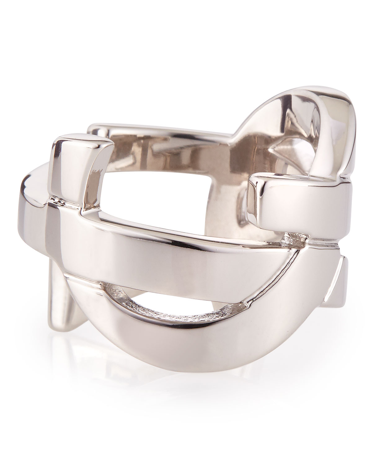 Lyst Saint Laurent Silvertone Ysl Logo Ring in Metallic for Men