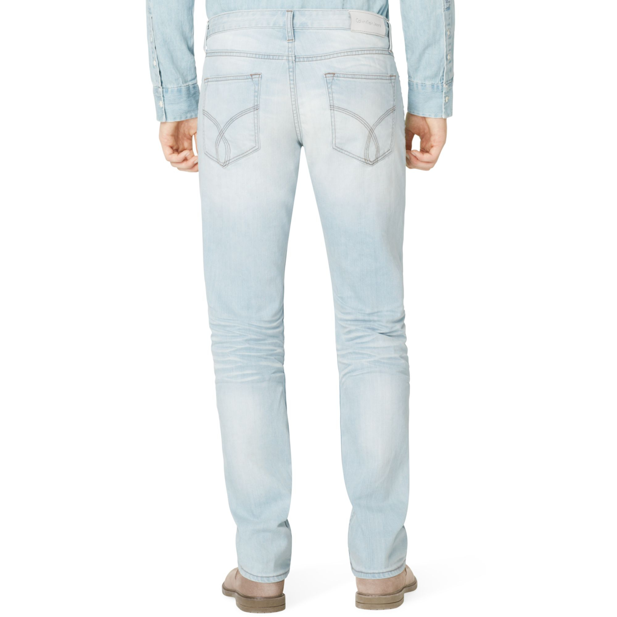 Lyst Calvin Klein Jeans Slim Straight Jeans In Blue For Men 