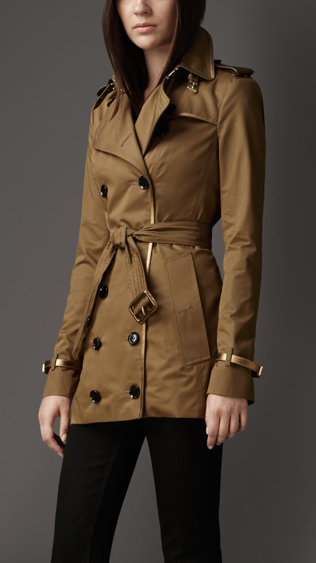 Elinor Chocolate Faux Suede Trench Coat Coats Jackets Gallery