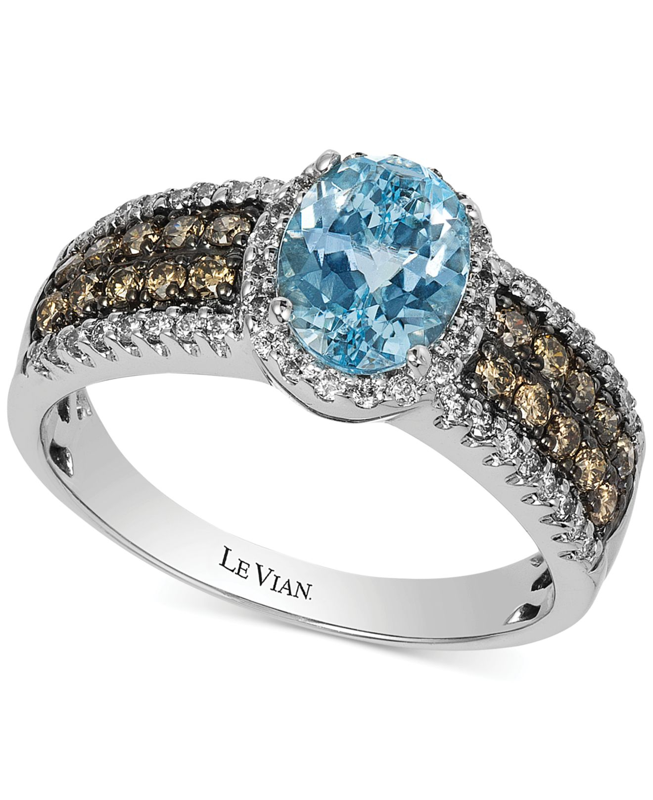 Le vian Aquamarine (1 Ct. T.w.) And Diamond (5/8 Ct. T.w.) Ring In 14k