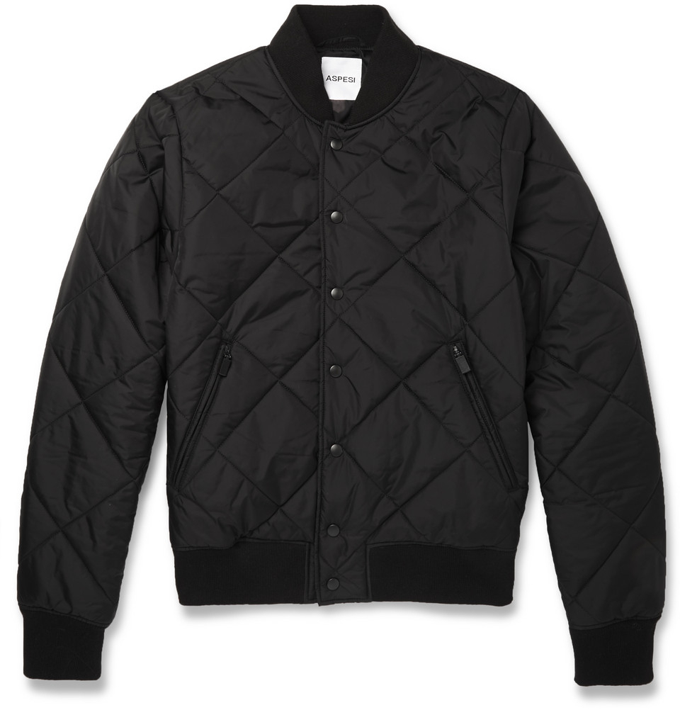 Lyst - Aspesi Thermore-Quilted Bomber Jacket in Black for Men