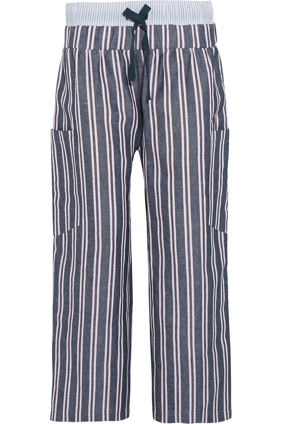 wide leg striped linen pants