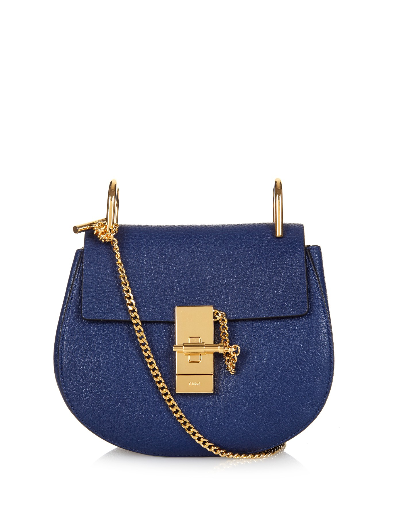 Chlo Drew Mini Leather Cross-Body Bag in Blue (NAVY) | Lyst