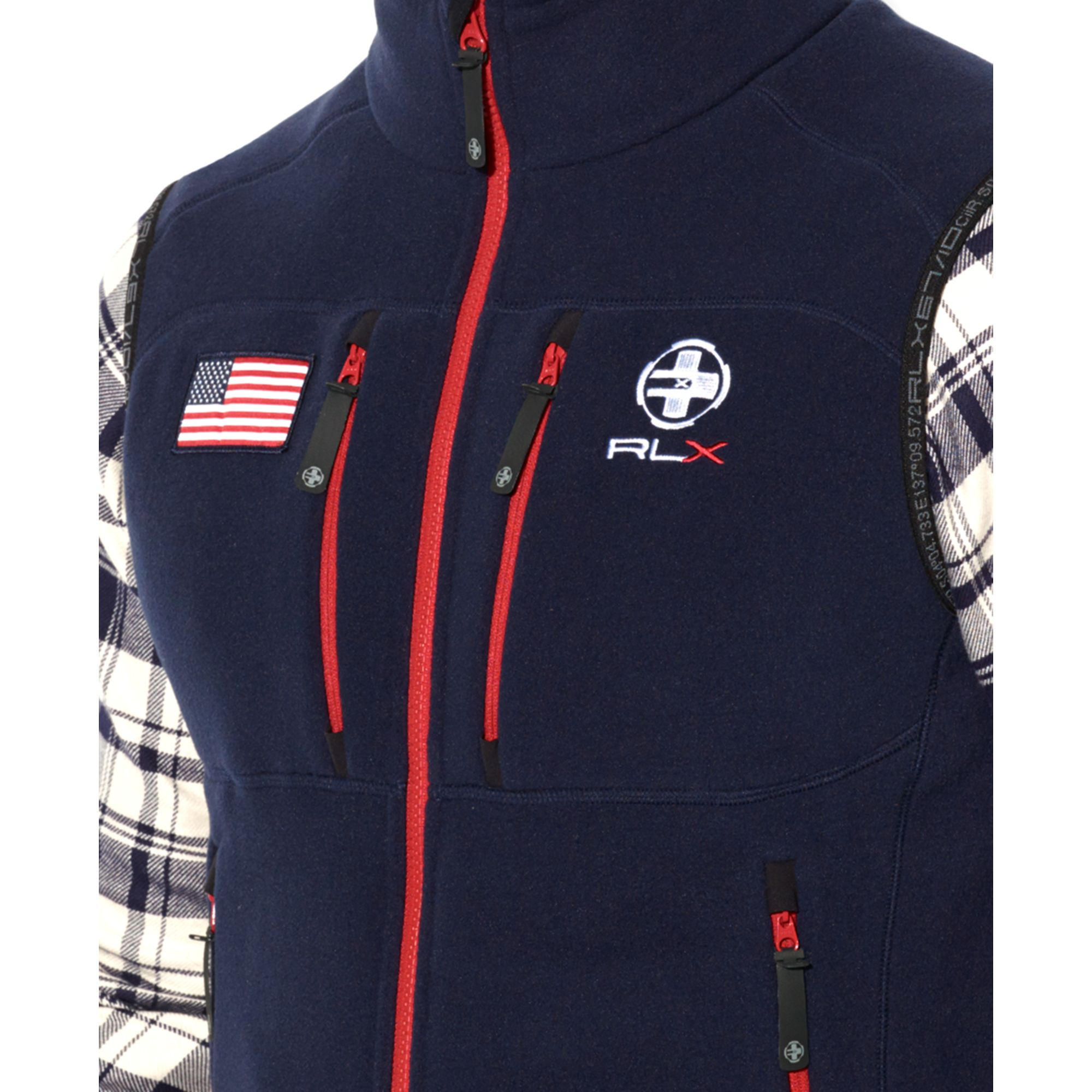 Download Lyst - Ralph Lauren Usa Polar Mock Neck Fleece Vest in Blue for Men