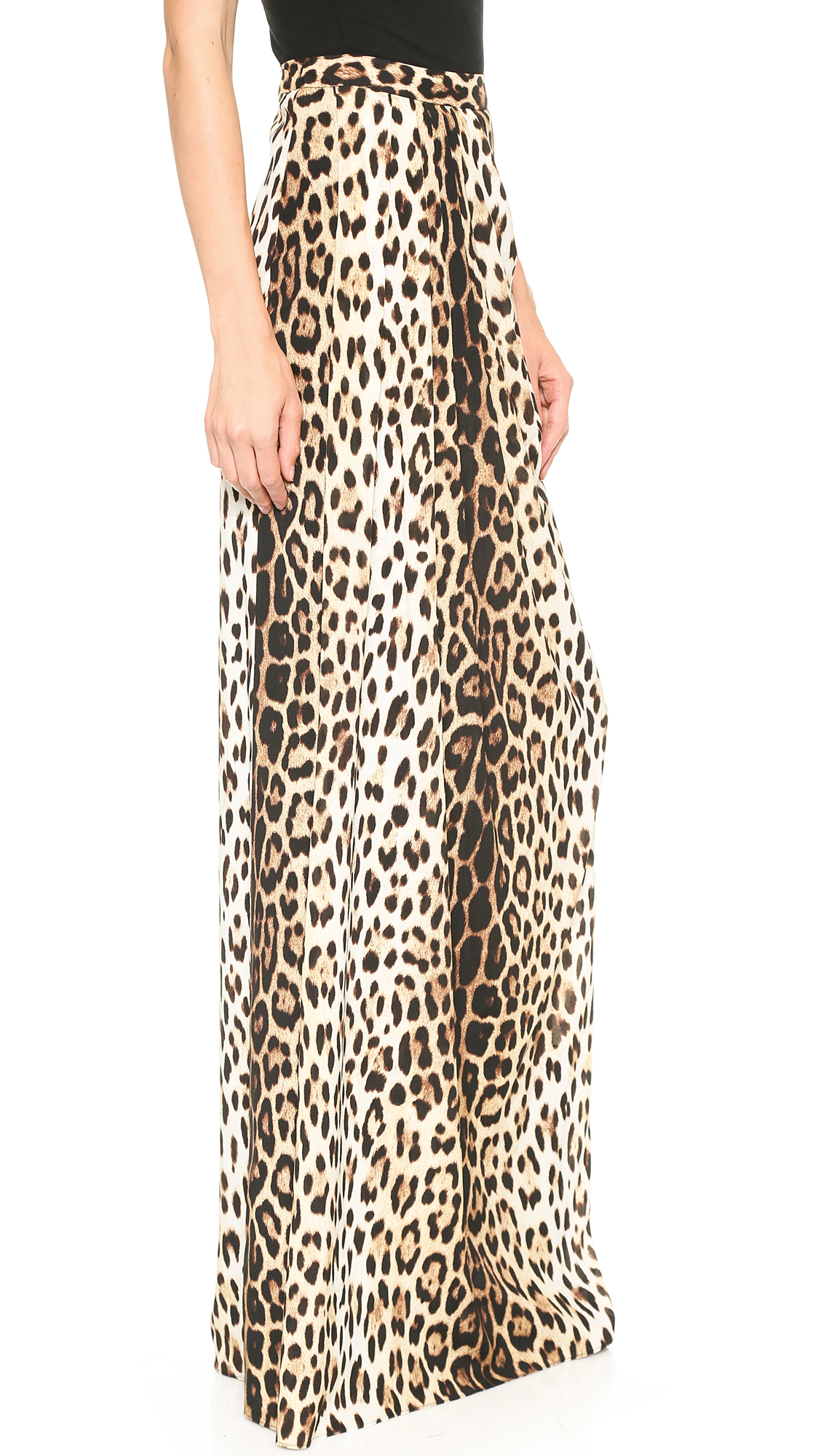 chiffon leopard maxi skirt