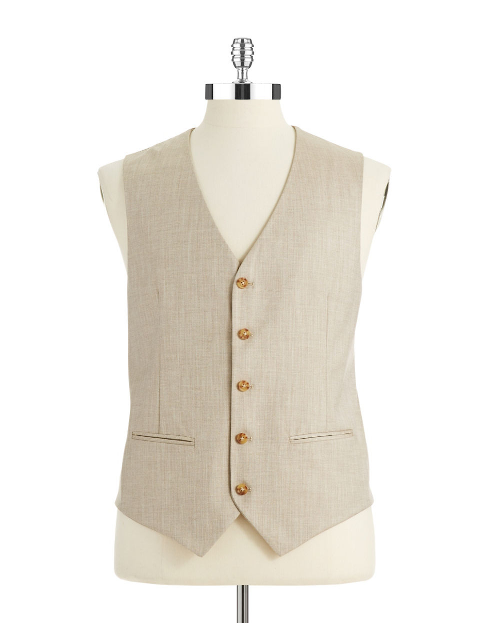 Perry ellis Textured Vest in Beige for Men (Natural Linen) Lyst