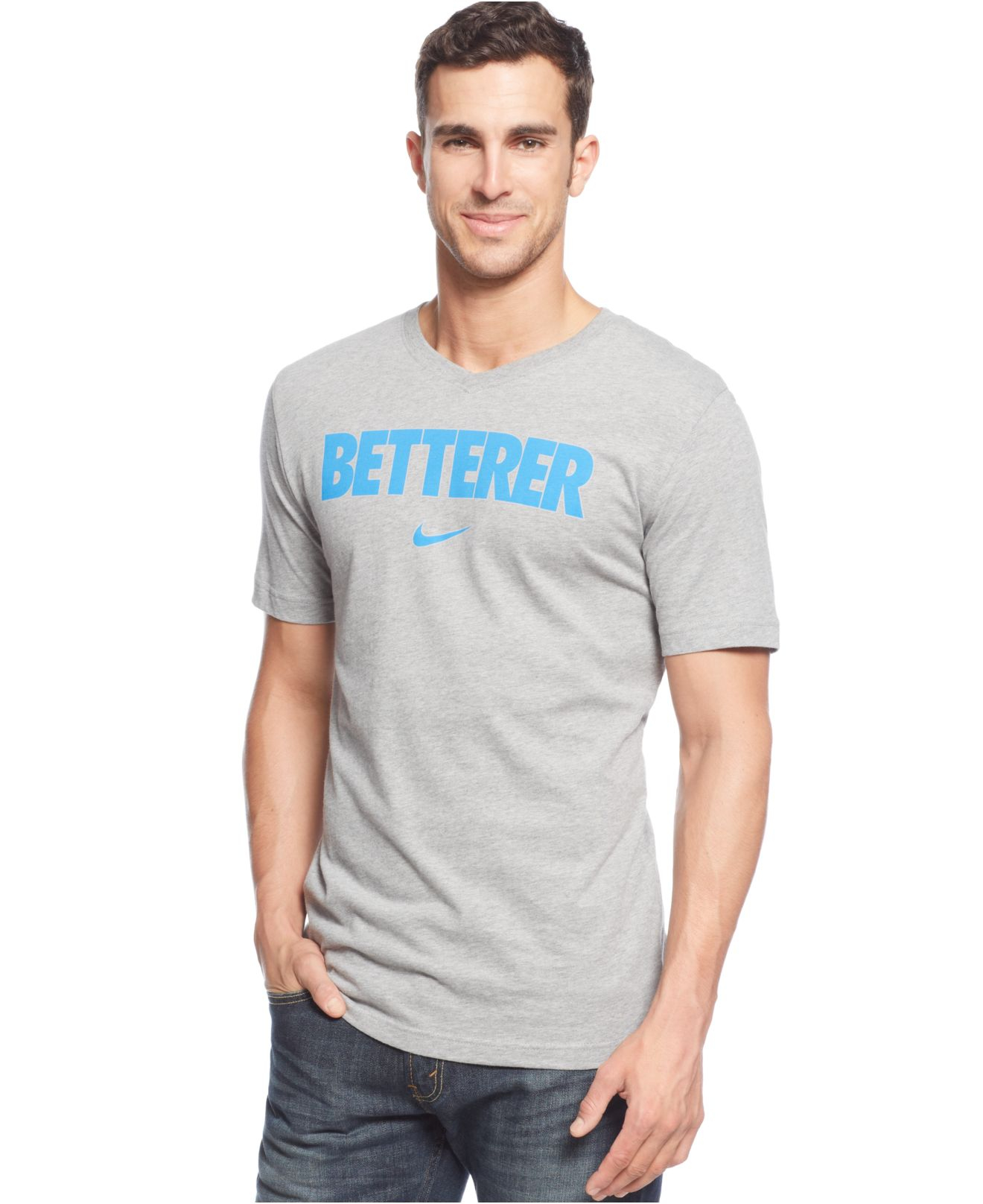 Lyst - Nike Roger Federer Betterer V-Neck T-Shirt in Gray for Men
