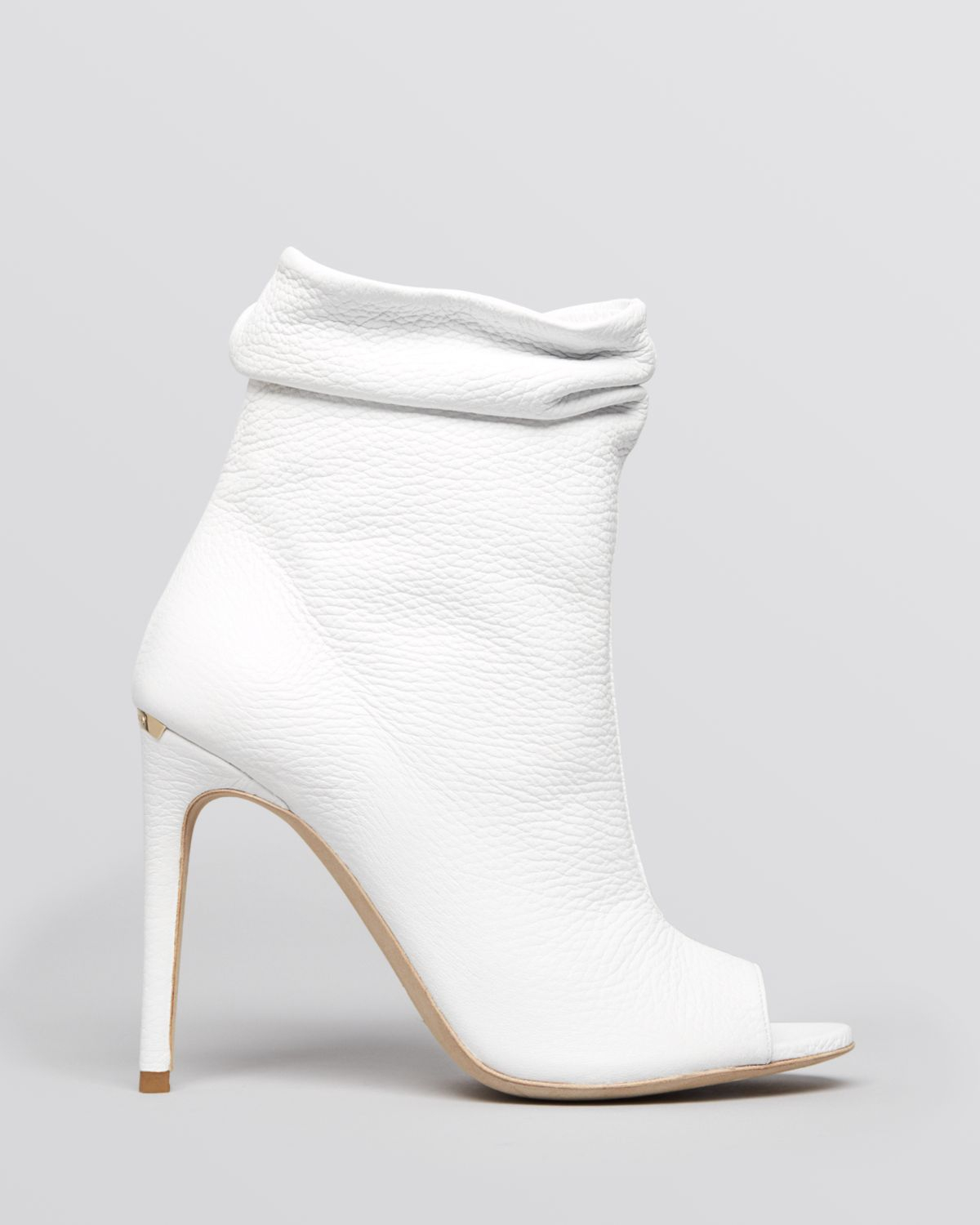 Burberry Peep Toe Booties - Burlison High Heel in White | Lyst