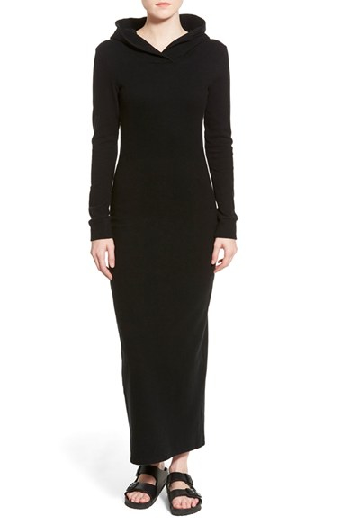 Lyst James perse Hooded  Long  Sleeve  Maxi Dress  in Black