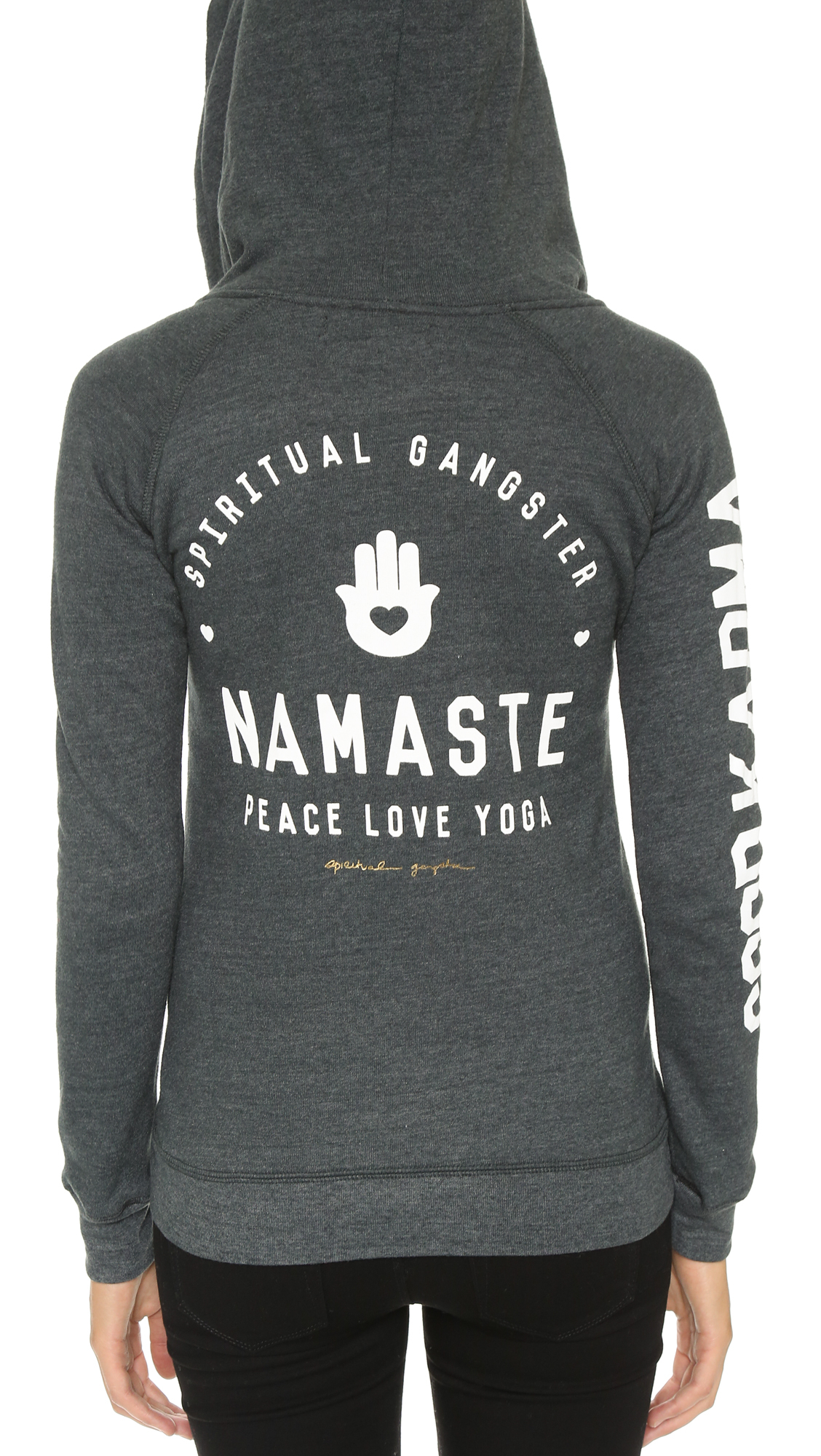 Spiritual gangster Namaste Hamsa Fleece Zip Hoodie - Spruce in Gray | Lyst