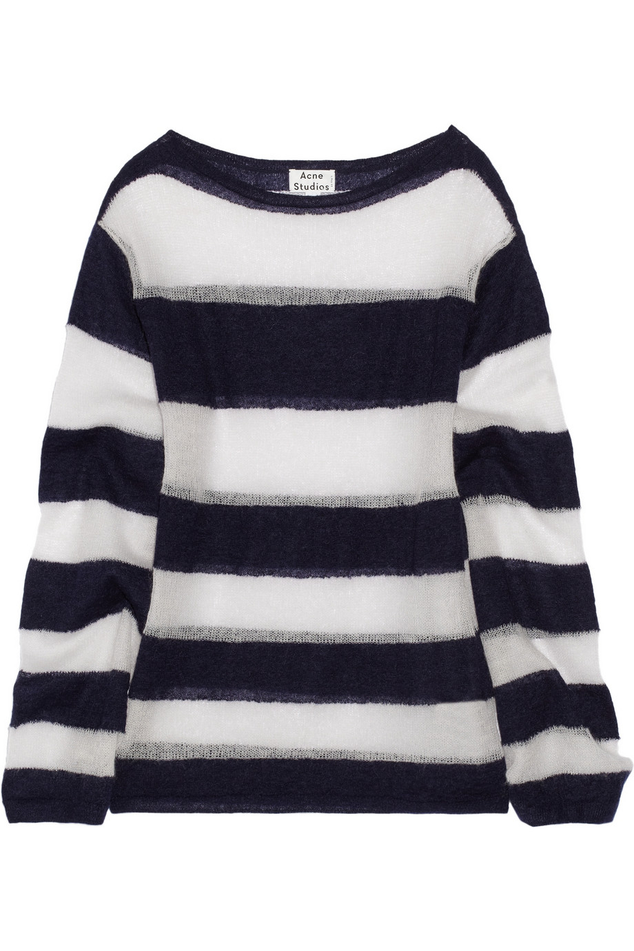 Lyst - Acne Studios Striped Openknit Mohairblend Sweater in Blue