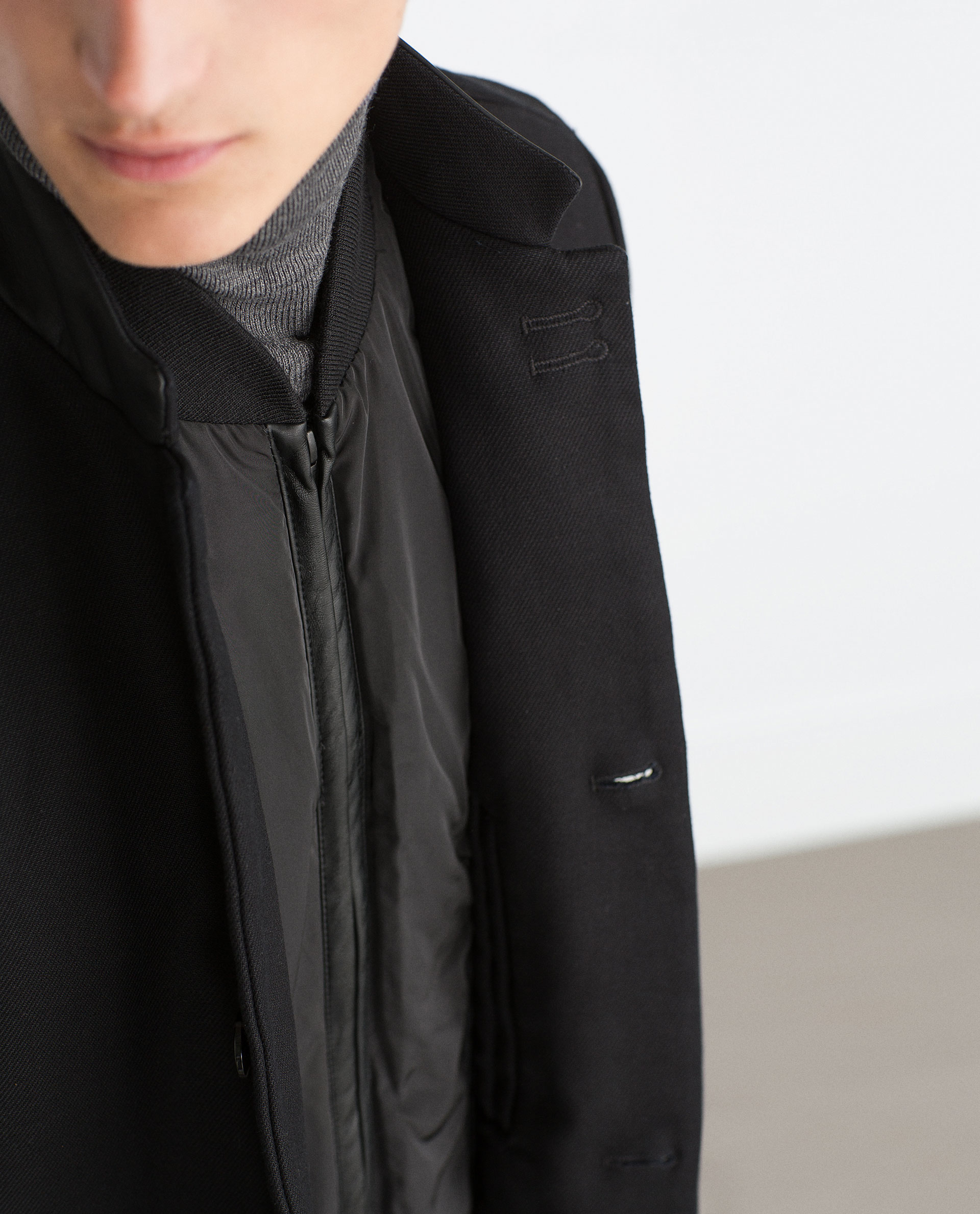 Zara Long Coat in Black for Men Lyst