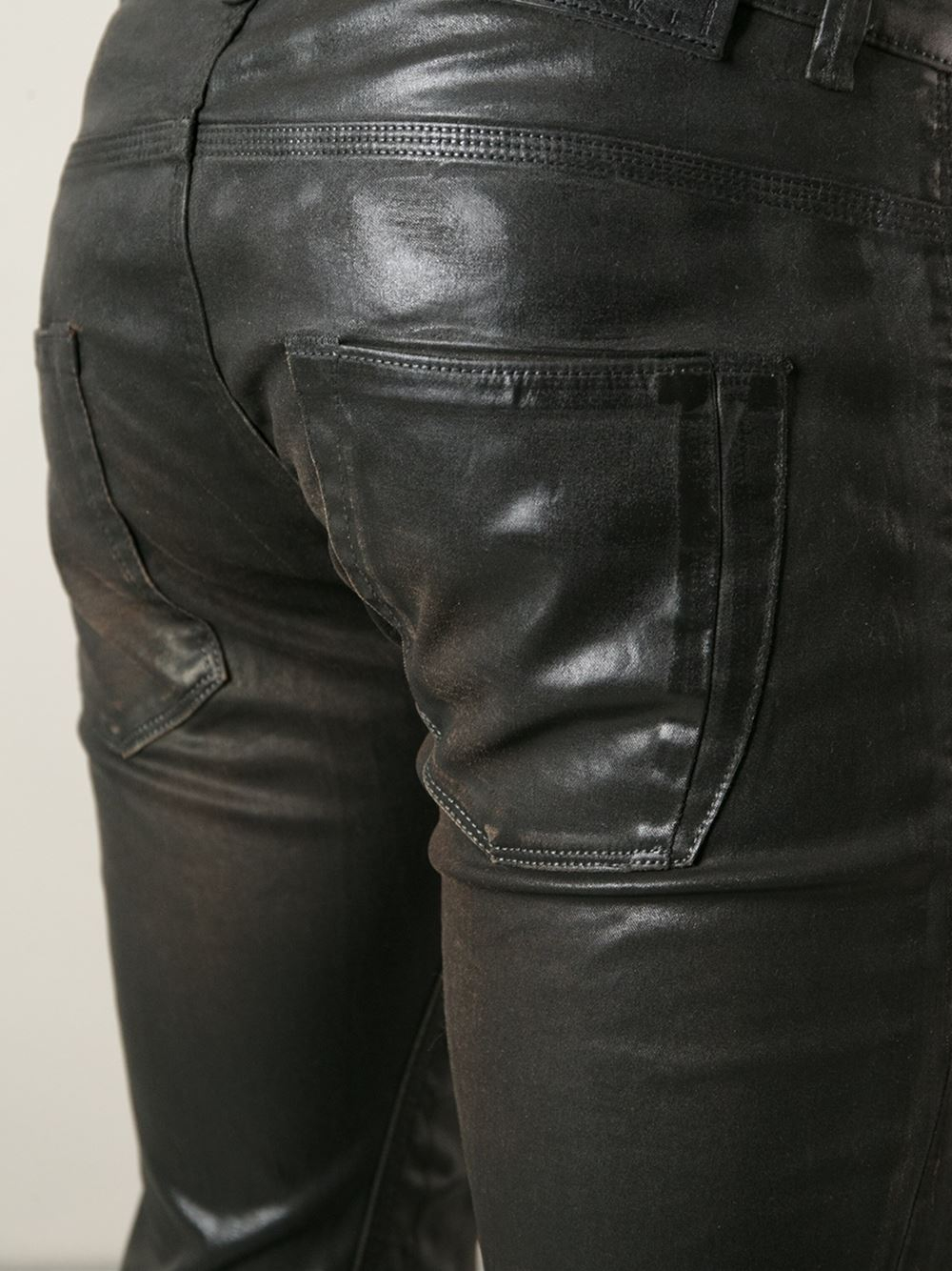 Lyst - Diesel Black Gold Coated Skinny Jeans in Black for Men