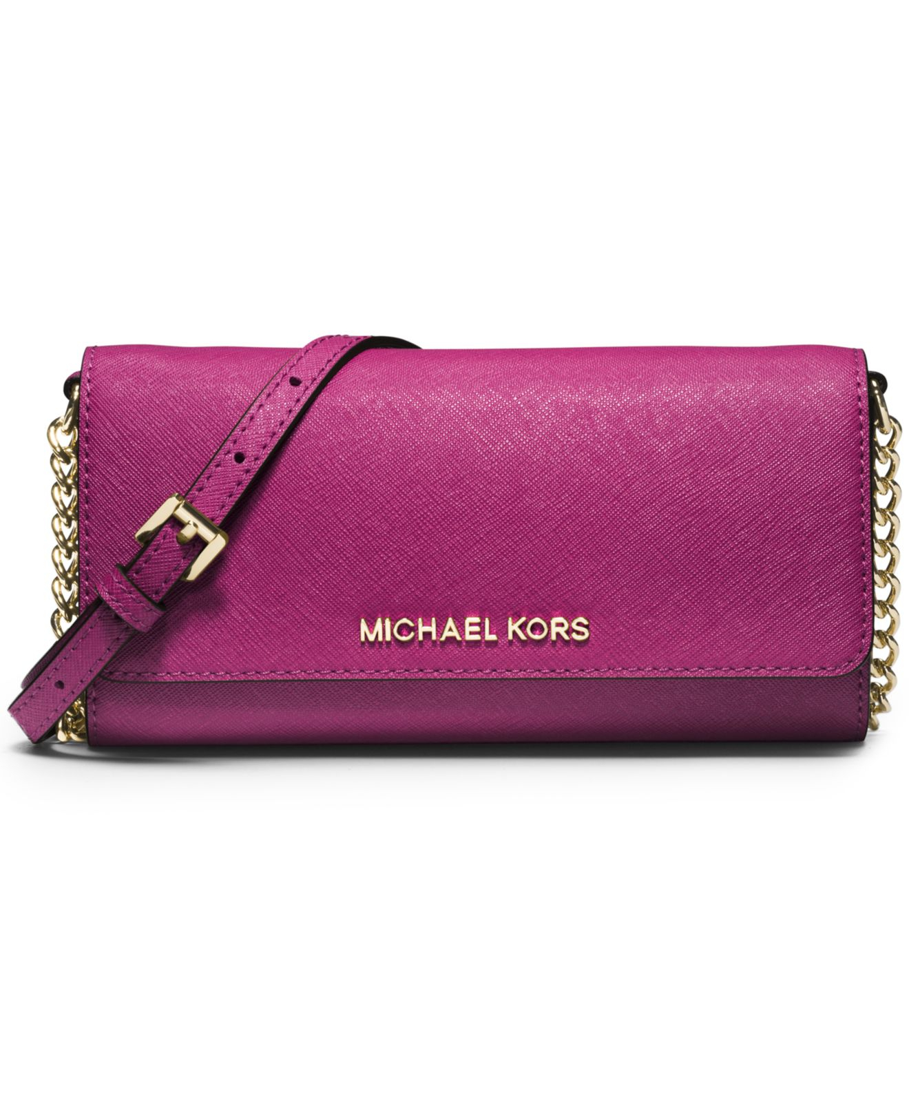 Lyst - Michael Kors Michael Jet Set Travel Wallet On A Chain in Purple