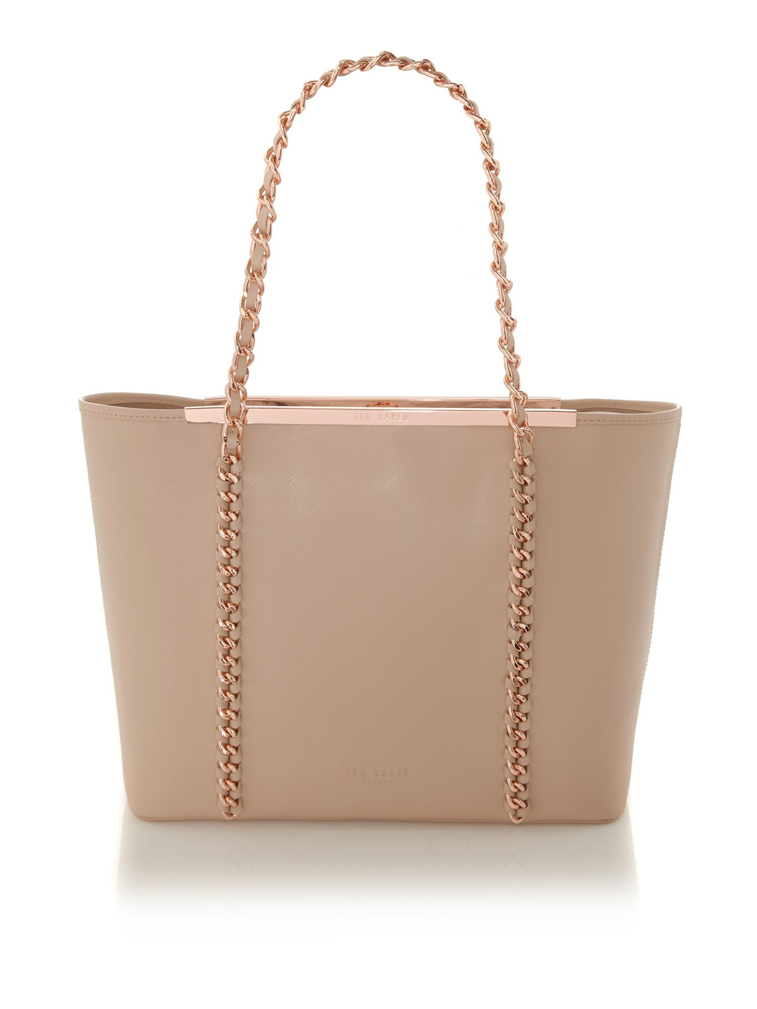 Ted baker Taupe Chain Zip Purse Tote Bag in Brown (Taupe) | Lyst