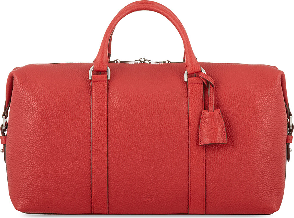 Mulberry Softgrain Leather Clipper Holdall Poppy Red In Lyst Gallery