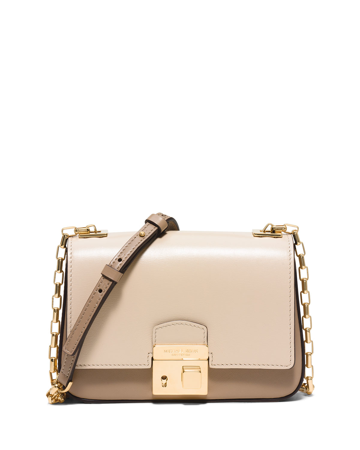Lyst - Michael Kors Gia Small Chain-Strap Shoulder Bag in Natural