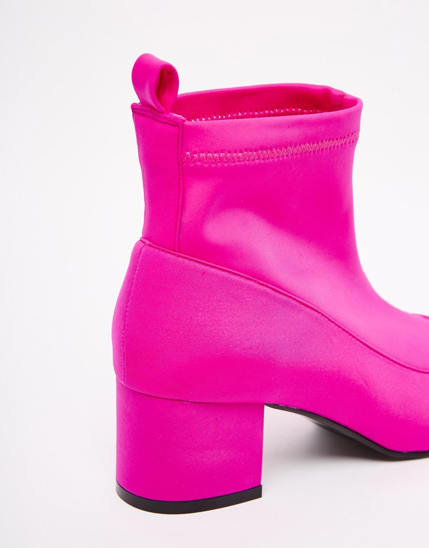 bright pink boots