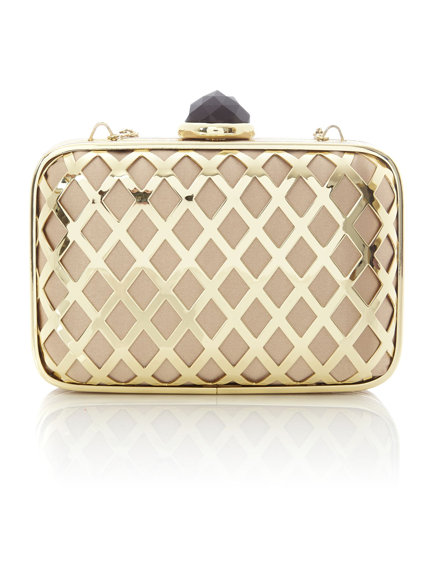 Lyst - Love Moschino Black and Gold Evening Clutch Bag in Metallic