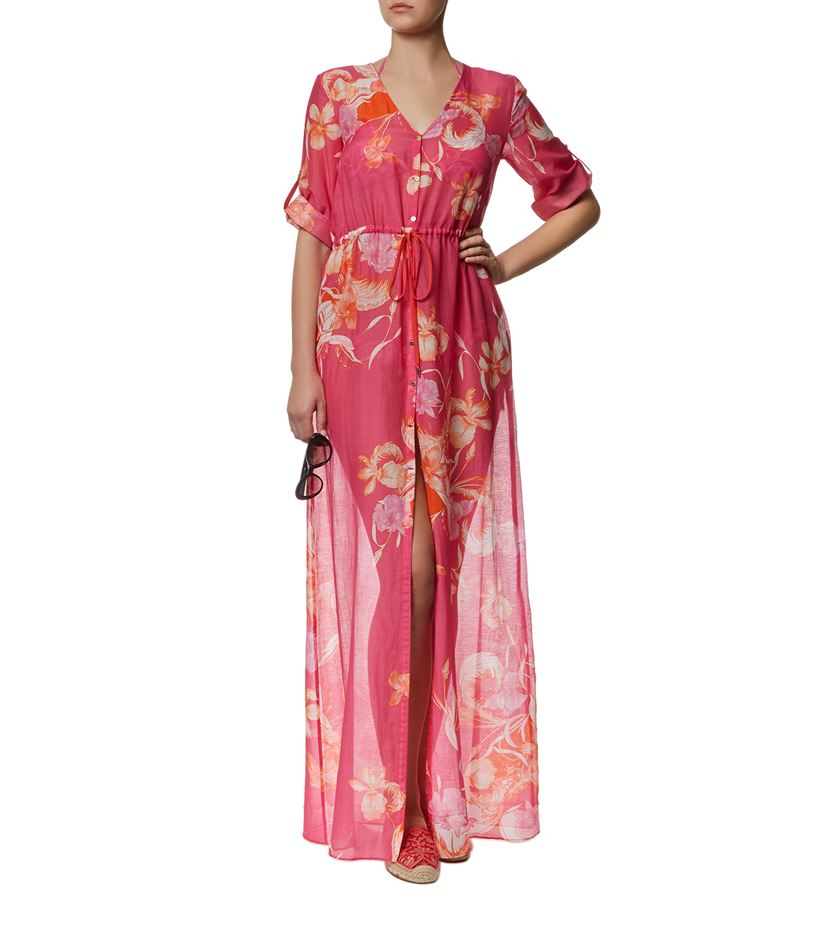matthew williamson botanical feather kaftan in pink lyst matthew williamson botanical feather kaftan in pink lyst