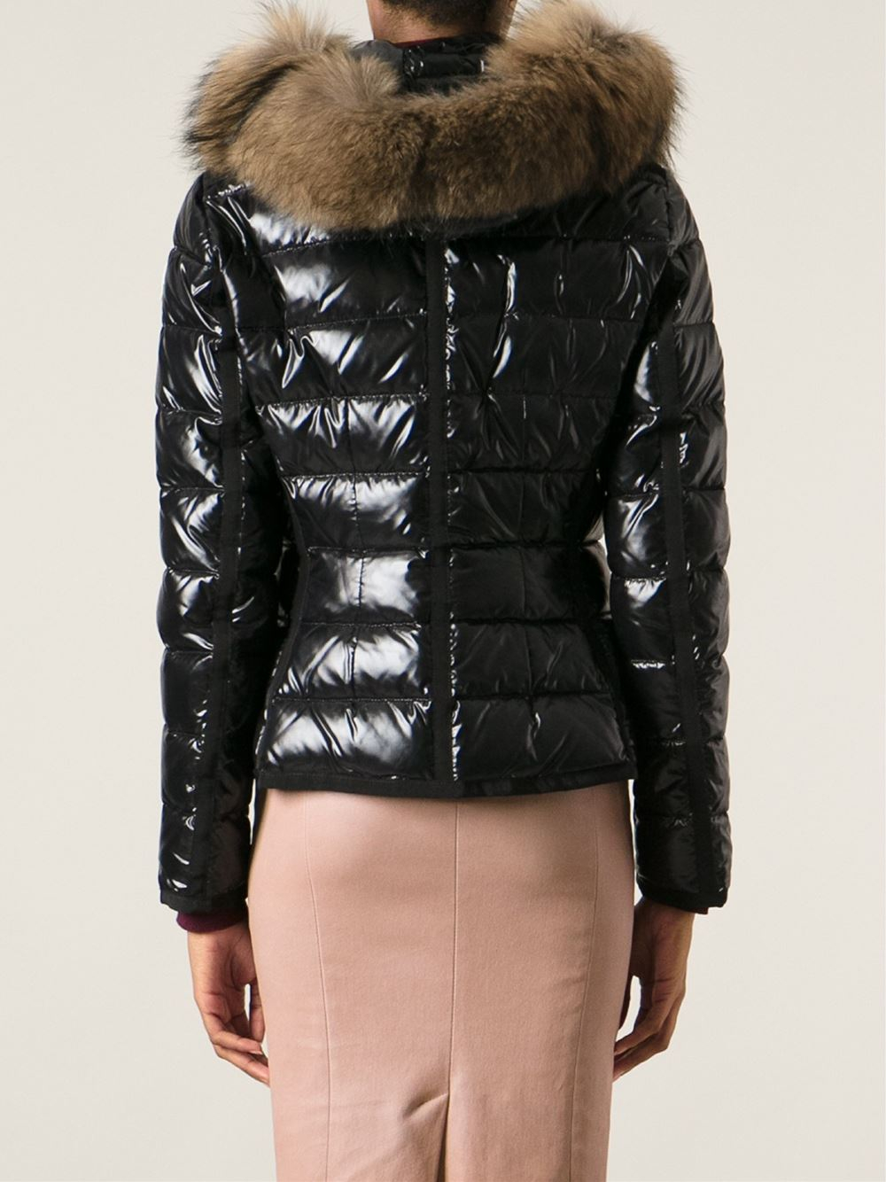 Moncler Shiny Padded Jacket in Black | Lyst