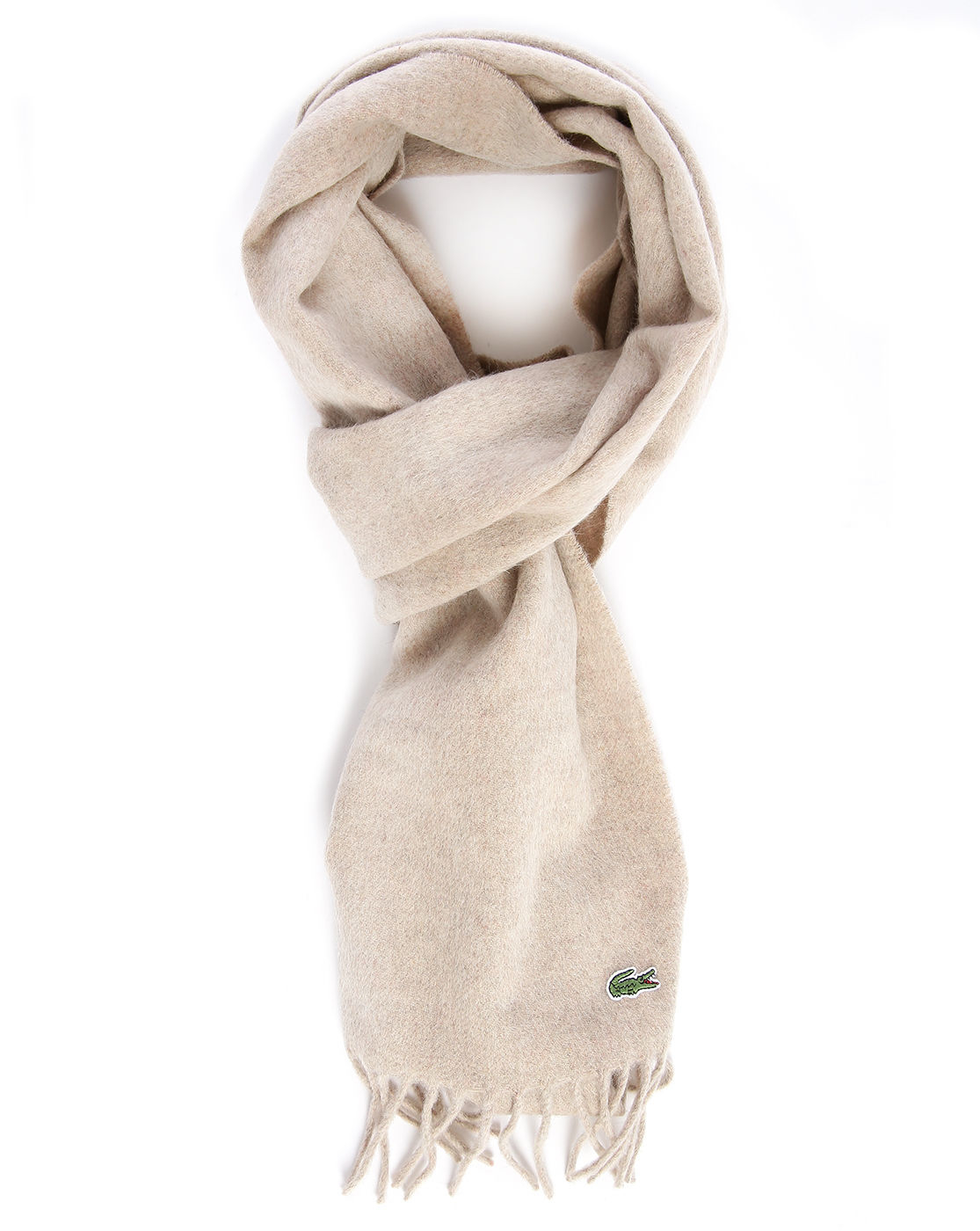 Lacoste Fringed Cashmere and WoolBlend Scarf in Natural for Men Lyst