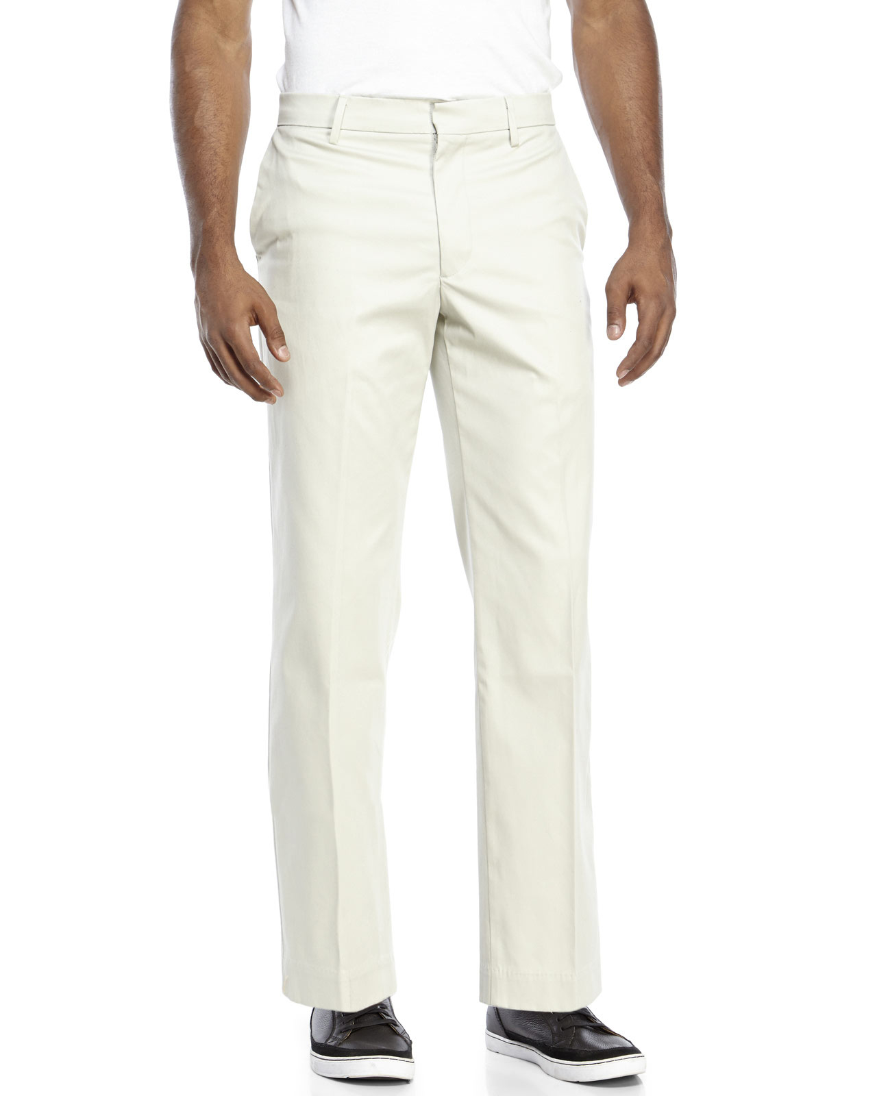 Lyst - Dockers Flat Front Straight Fit Iron Free Khaki Pants in White ...