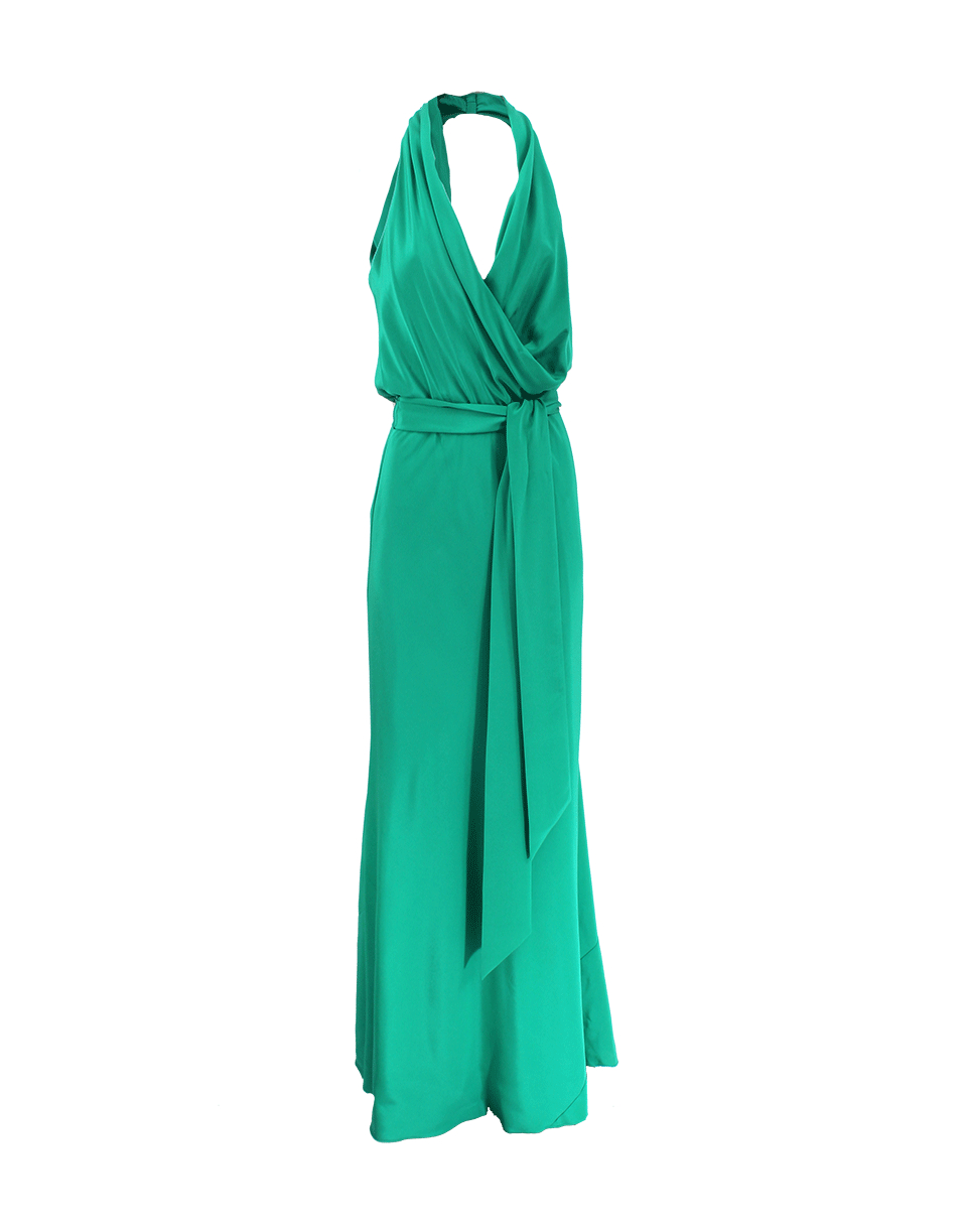 Nicole miller Cowl Neck Maxi Dress in Green | Lyst