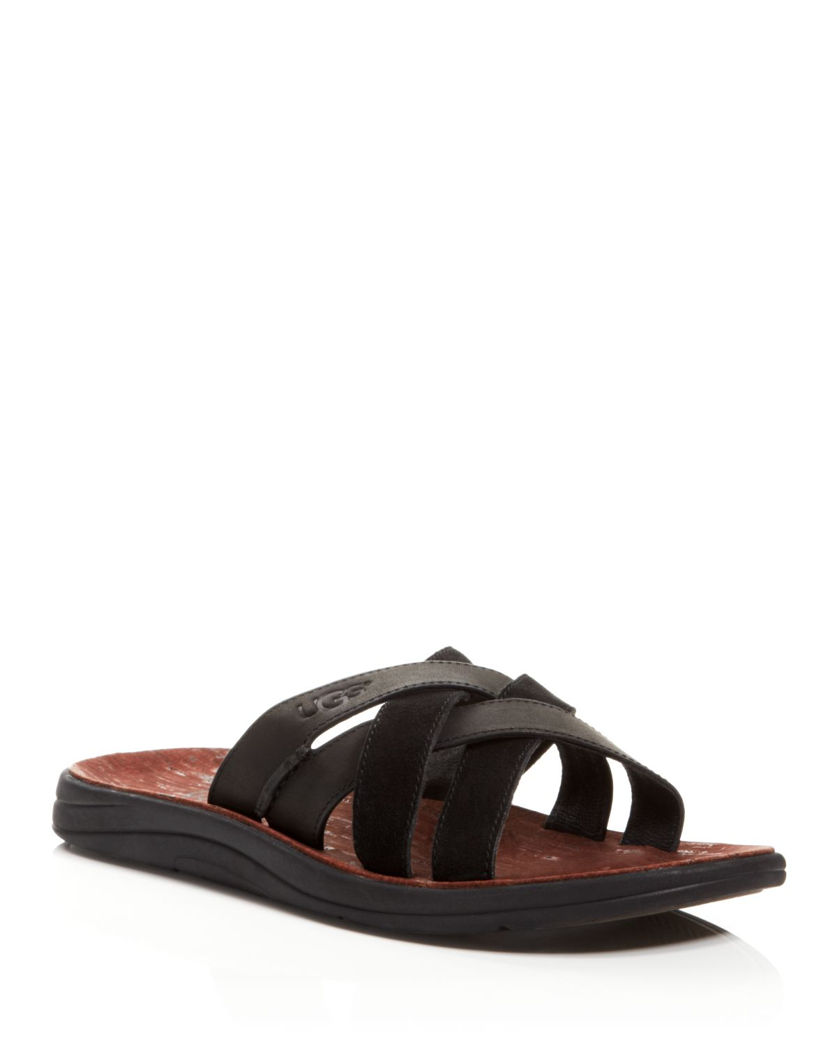 Lyst - Ugg Ugg® Australia Delroy Leather Slide Sandals in Black for Men