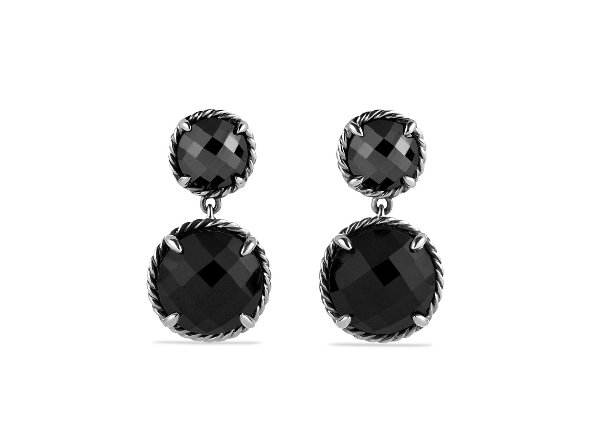 Lyst David Yurman Claine Double Drop Earrings With Black Onyx Gallery