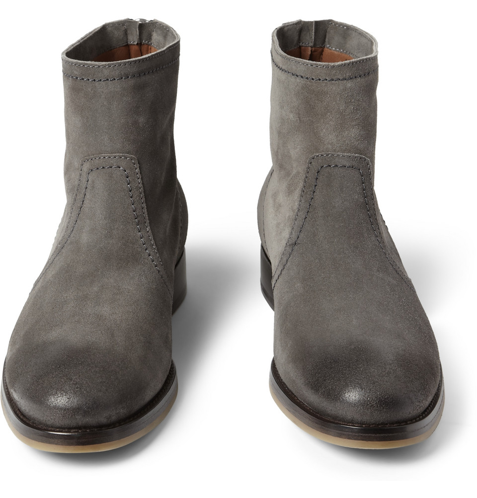 brown and gray boots