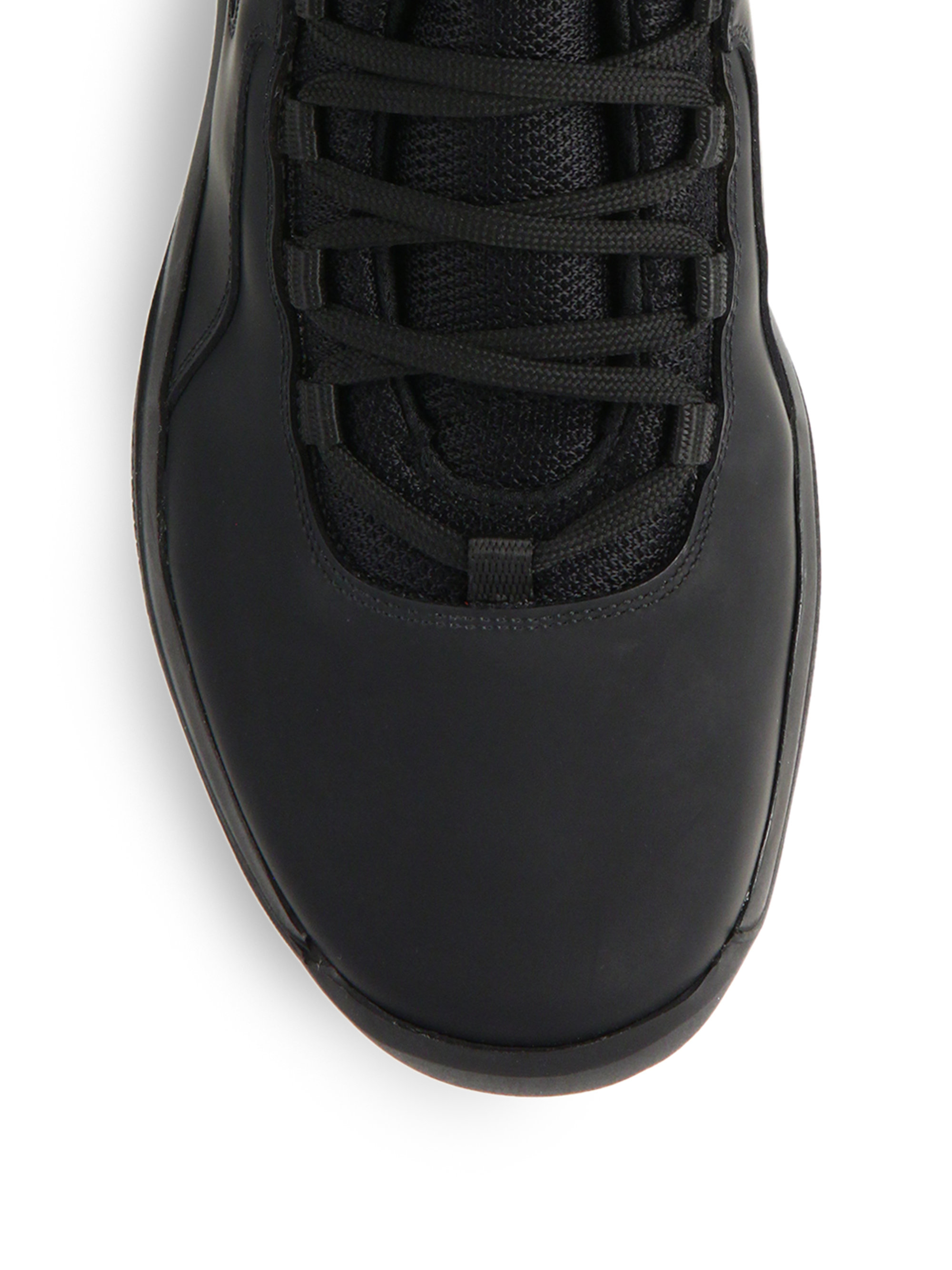 Prada Velcro-strap High-top Sneakers in Black for Men | Lyst  