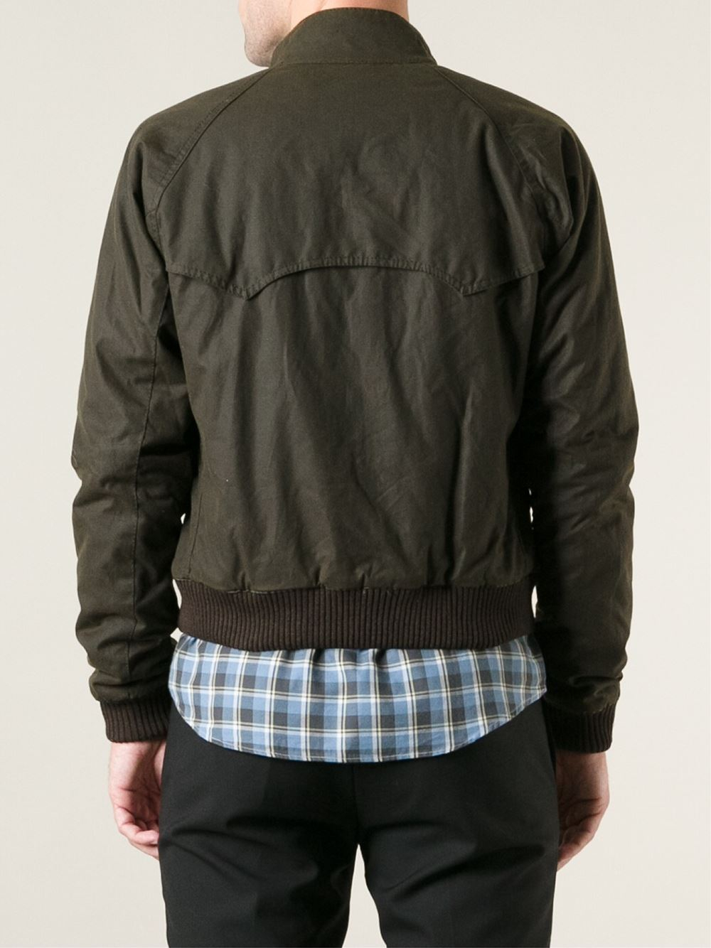 Lyst - Barbour Waxed Bomber Jacket in Green for Men