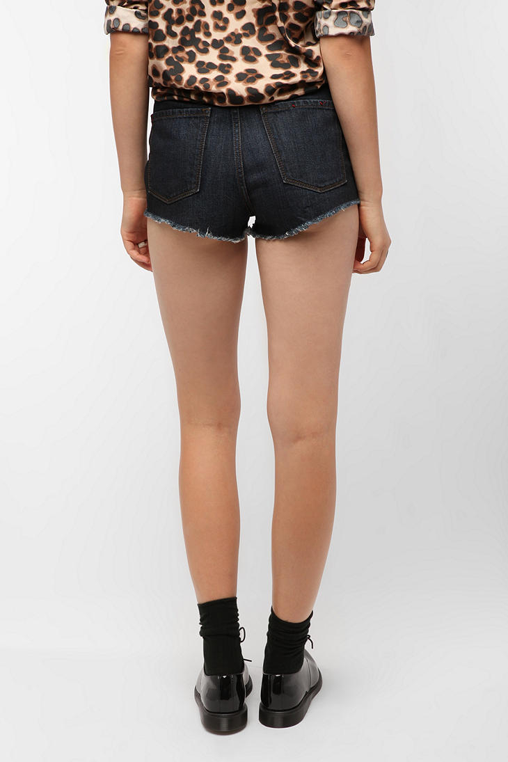 Lyst Urban Outfitters Bdg Dree Highrise Cheeky Short In Blue