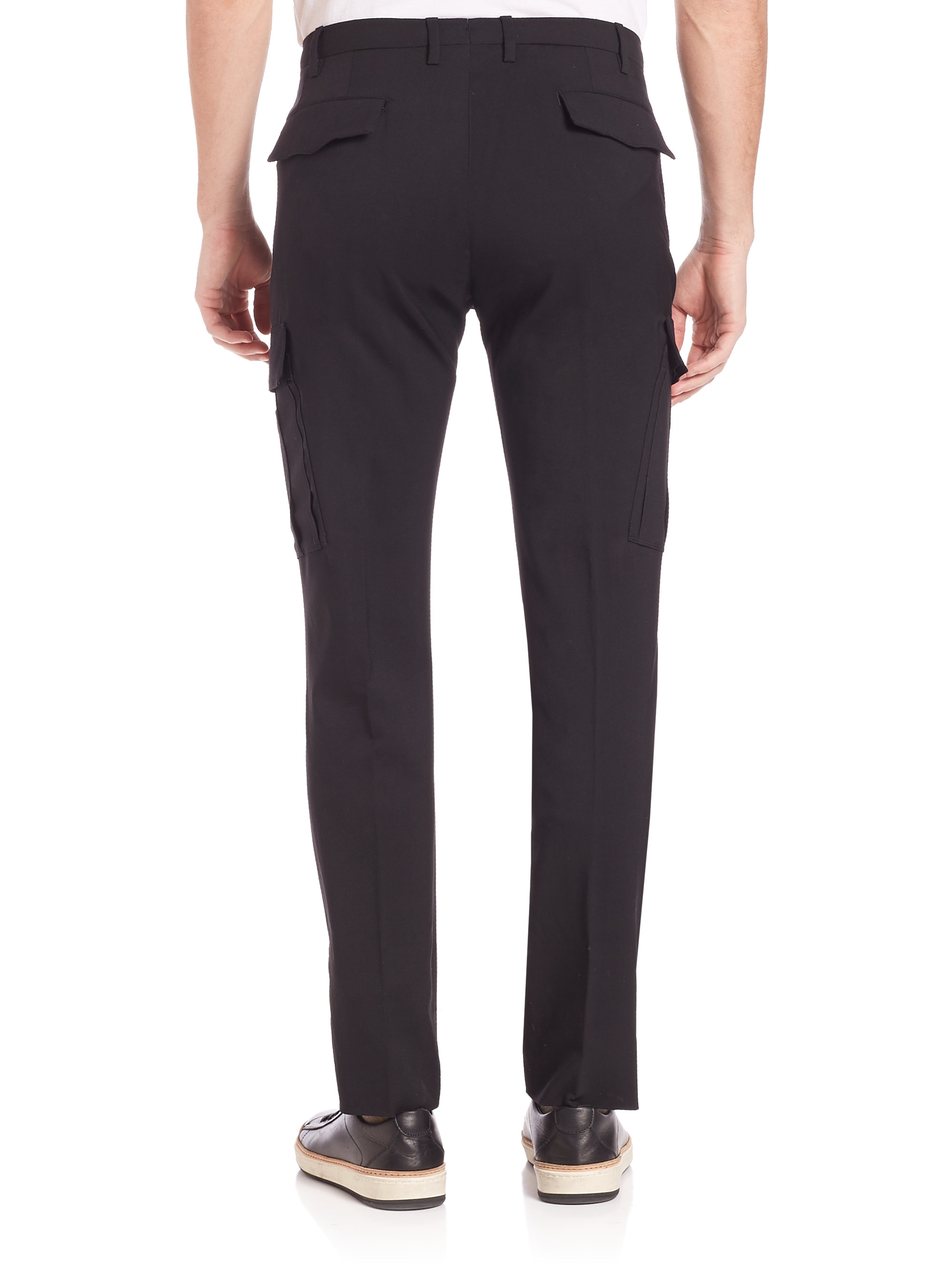 black and purple cargo pants