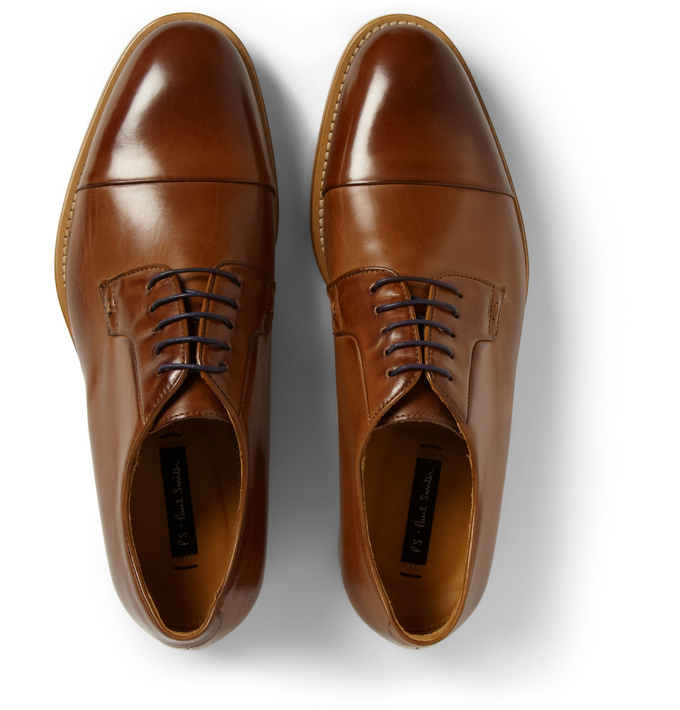 Lyst - Paul Smith Ernest Burnished Leather Derby Shoes in Brown for Men