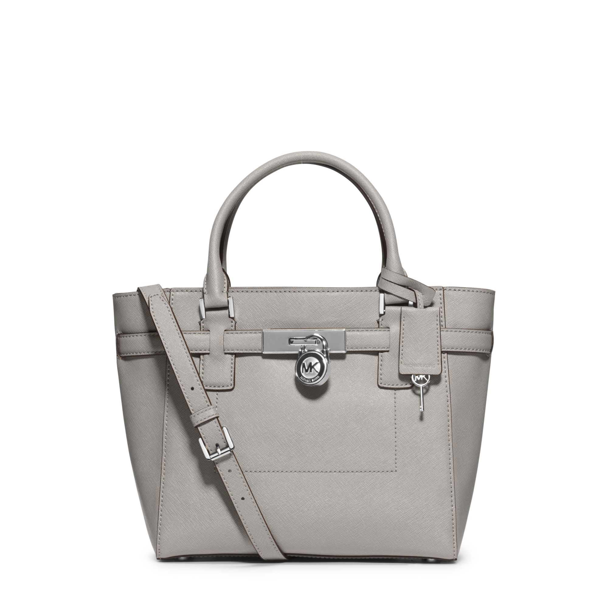 Lyst Michael Kors Hamilton Traveler Saffiano Leather Tote In Gray Gallery