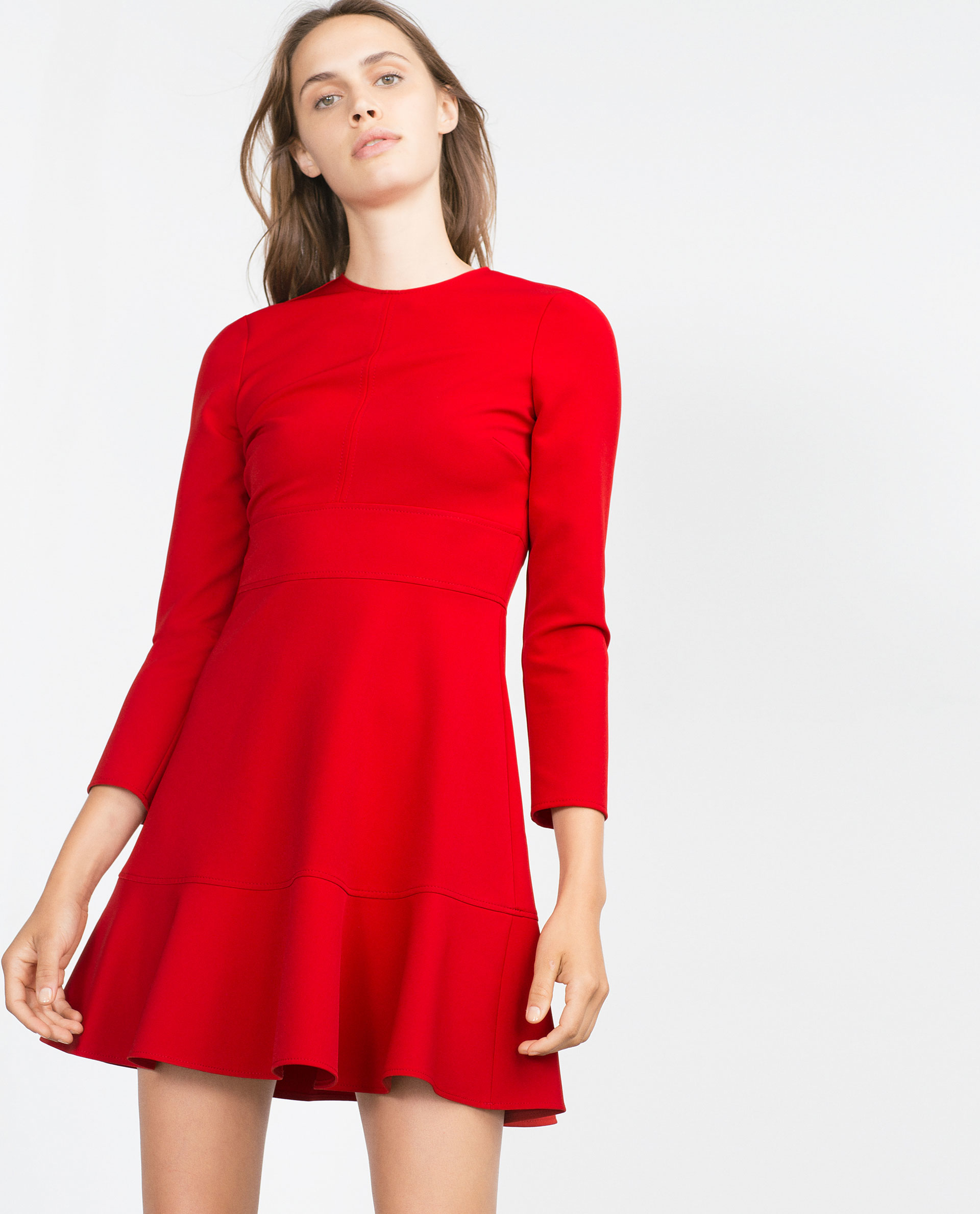  Zara  Skater Dress  in Red  Dark red  Lyst