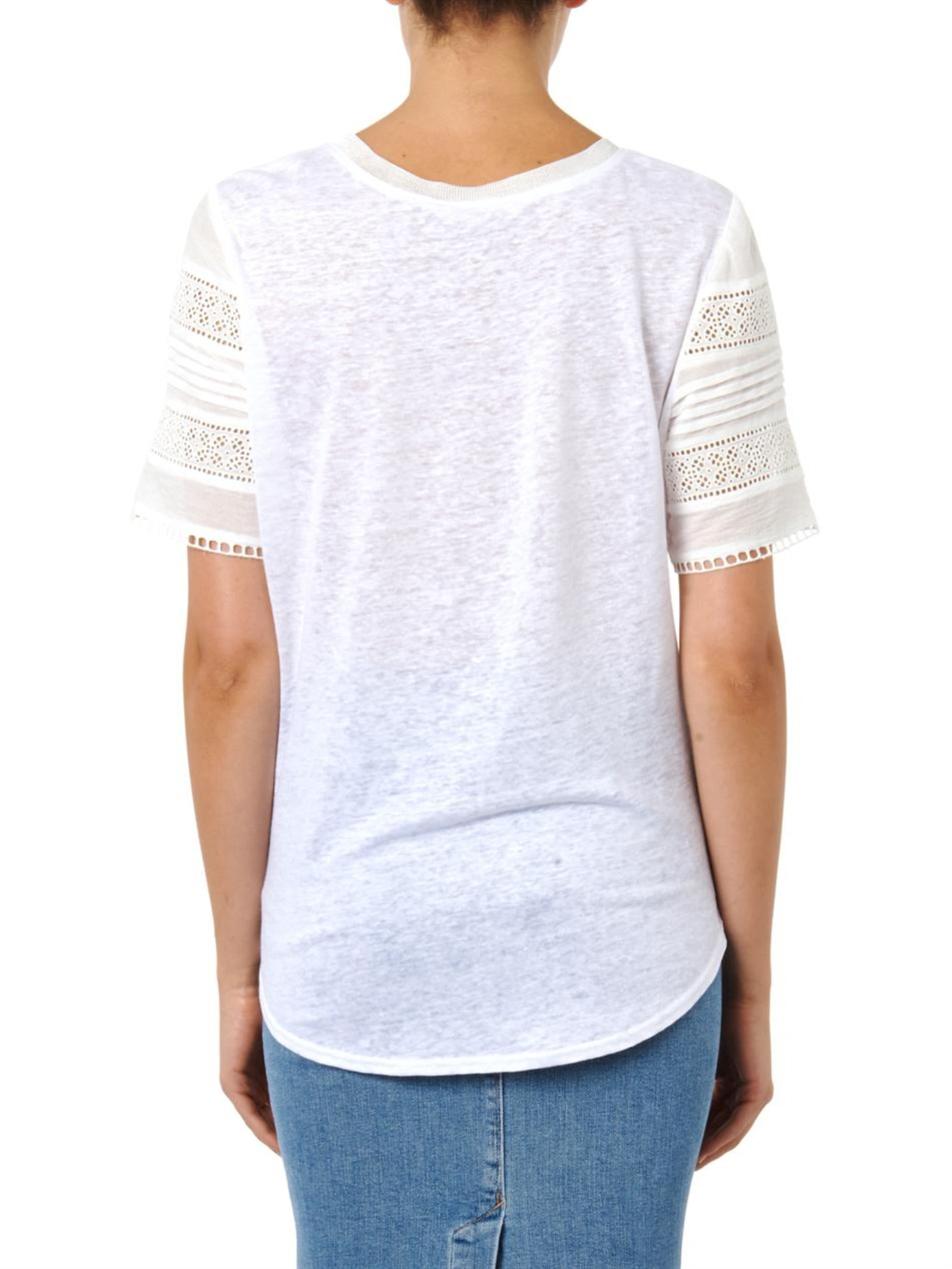 Rebecca Taylor Novelty Broderie-anglaise T-shirt in White - Lyst
