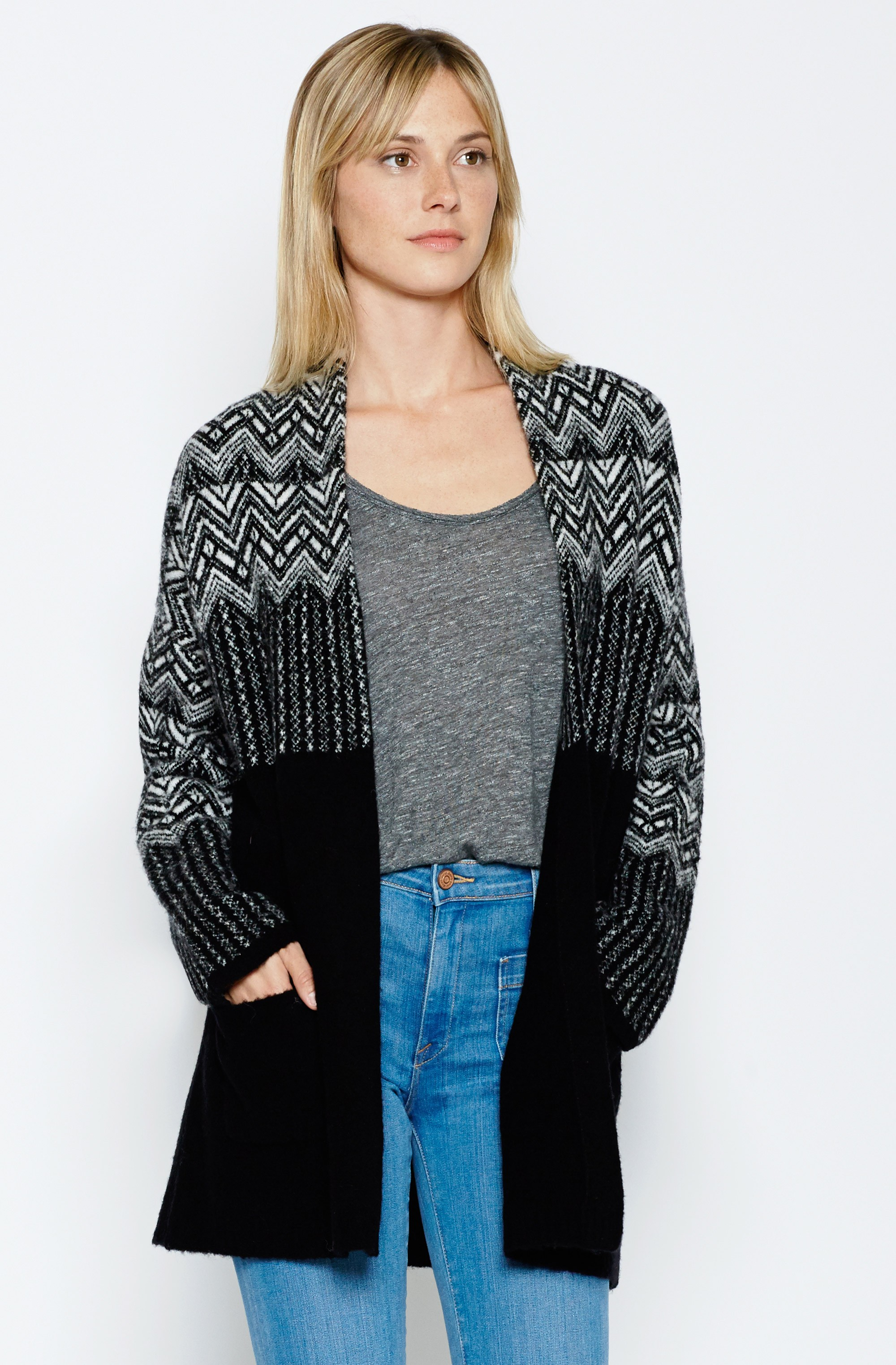Lyst - Joie Radegonde Wool Blend Cardigan Sweater in Black