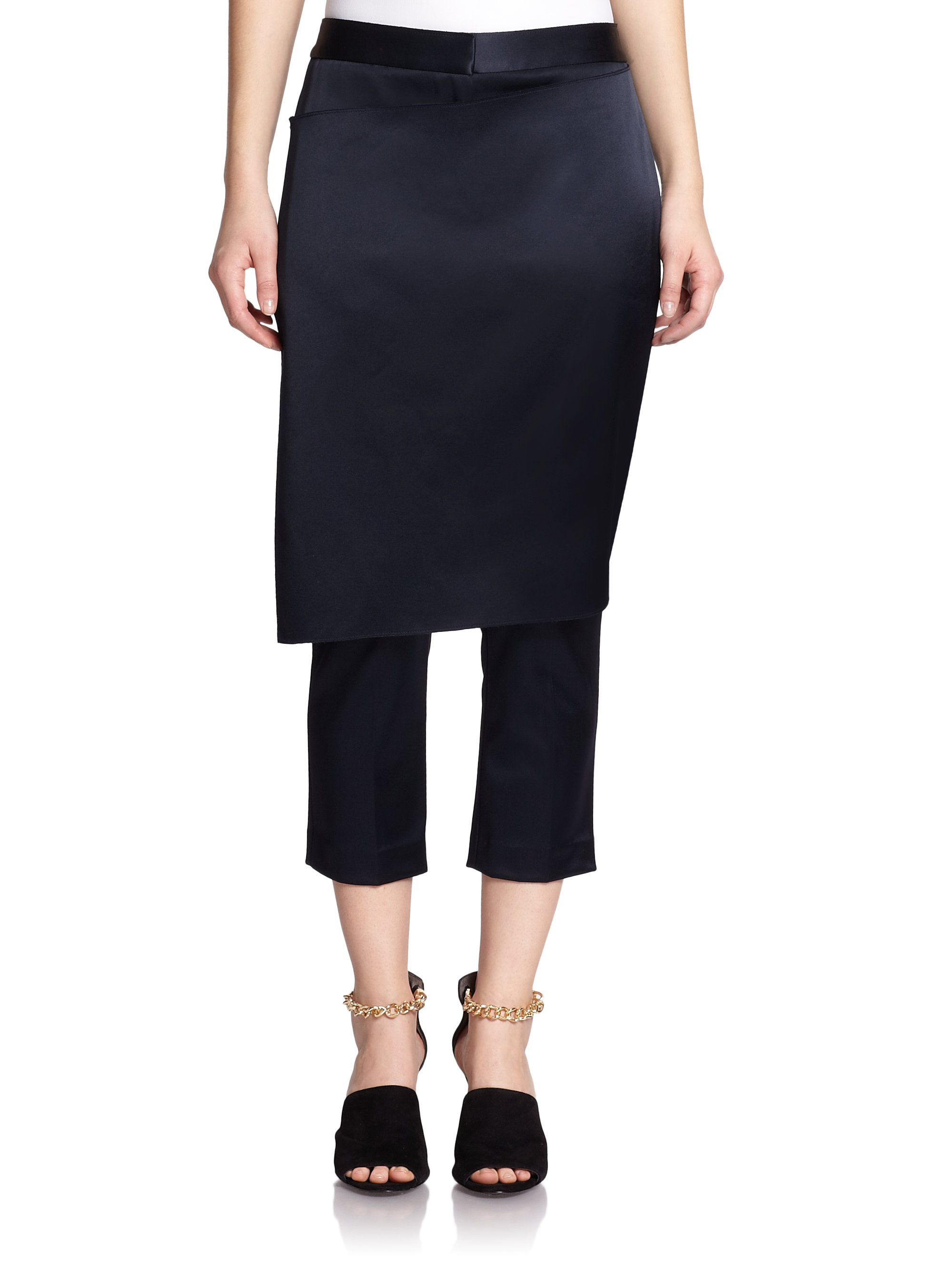 Lyst 3.1 Phillip Lim Bonded Satin Apron Pants in Blue
