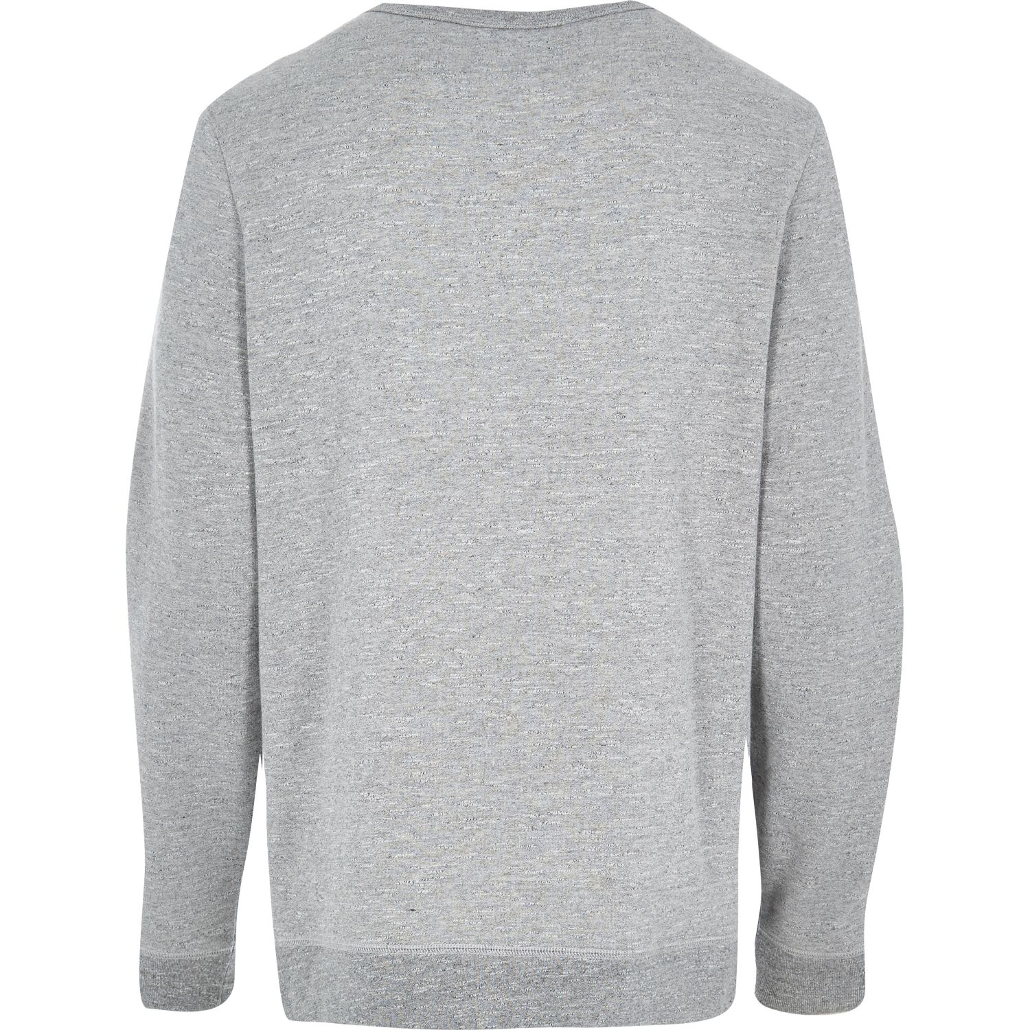 River island Grey Basic Plain Long Sleeve Sweatshirt in Gray for Men | Lyst
