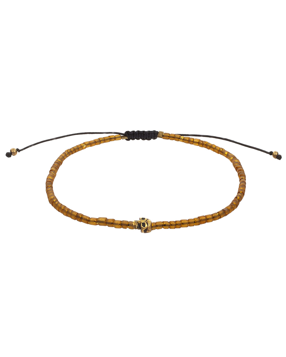 Lyst Mach Sd Men S Skull Beaded Pull Cord Bracelet In Brown For Gallery