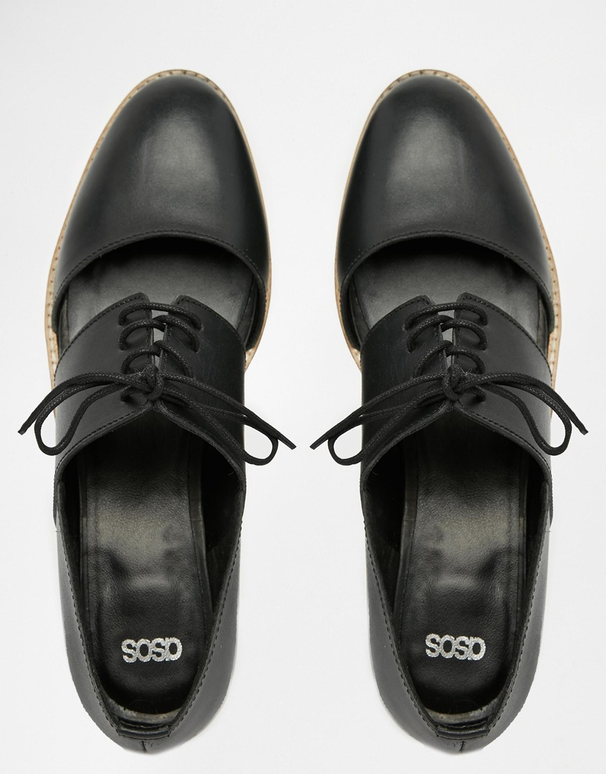 fit flat shoes asos marcie leather wide fit flat shoes in black lyst fit flat shoes asos marcie leather wide fit flat shoes in black lyst