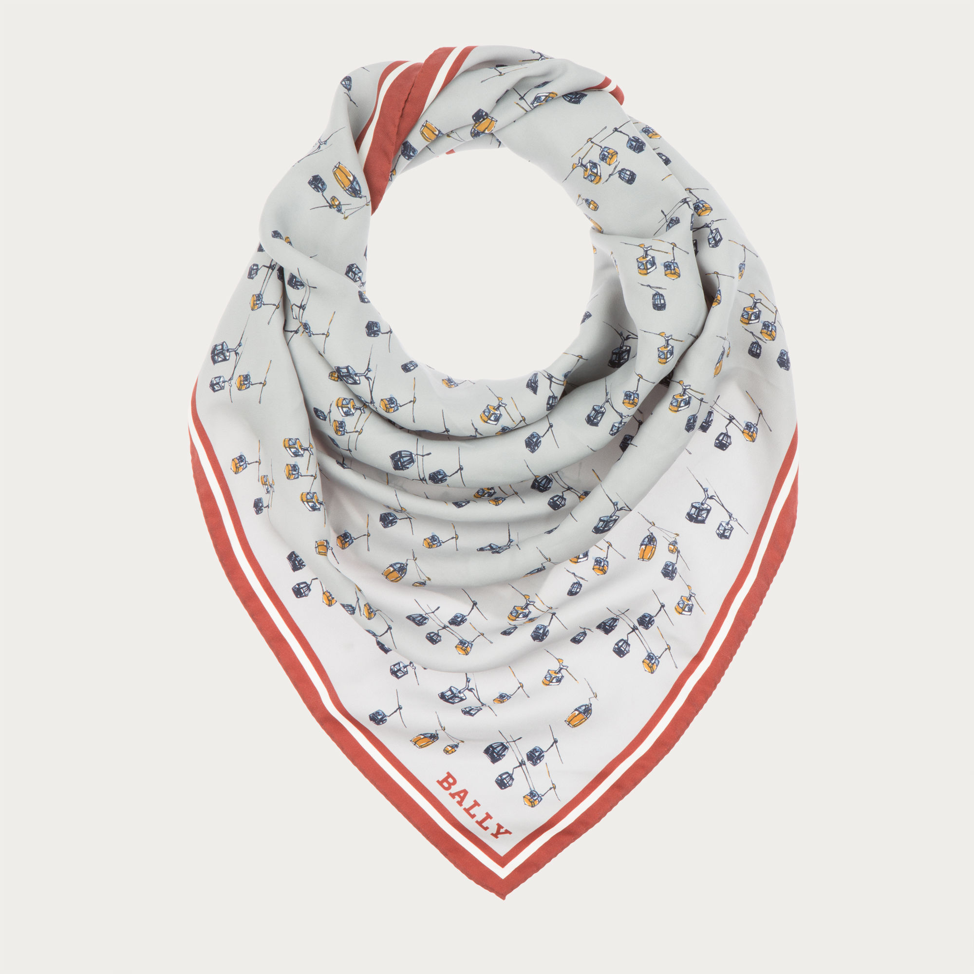 Lyst Bally Printed Silk Bandana in White for Men